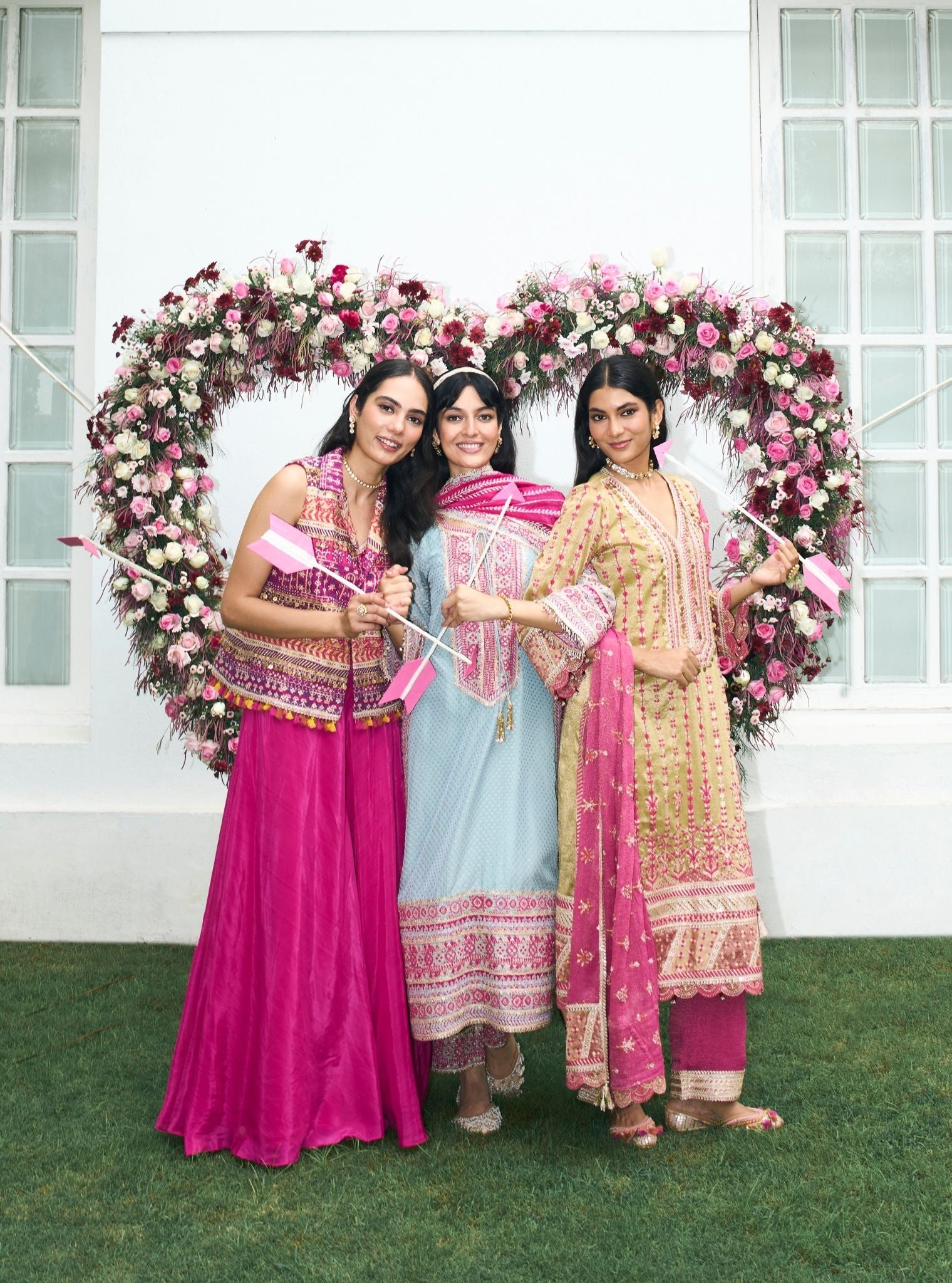 Paakhi Pima Satin Fuschia Jacket With Sharara