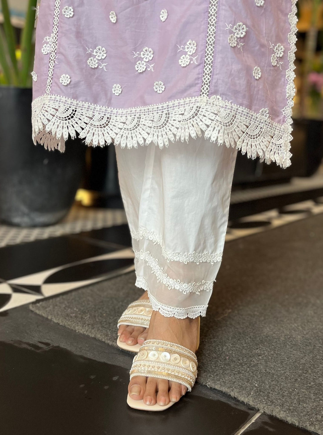 Yami Supima Cotton Lilac Kurta Set