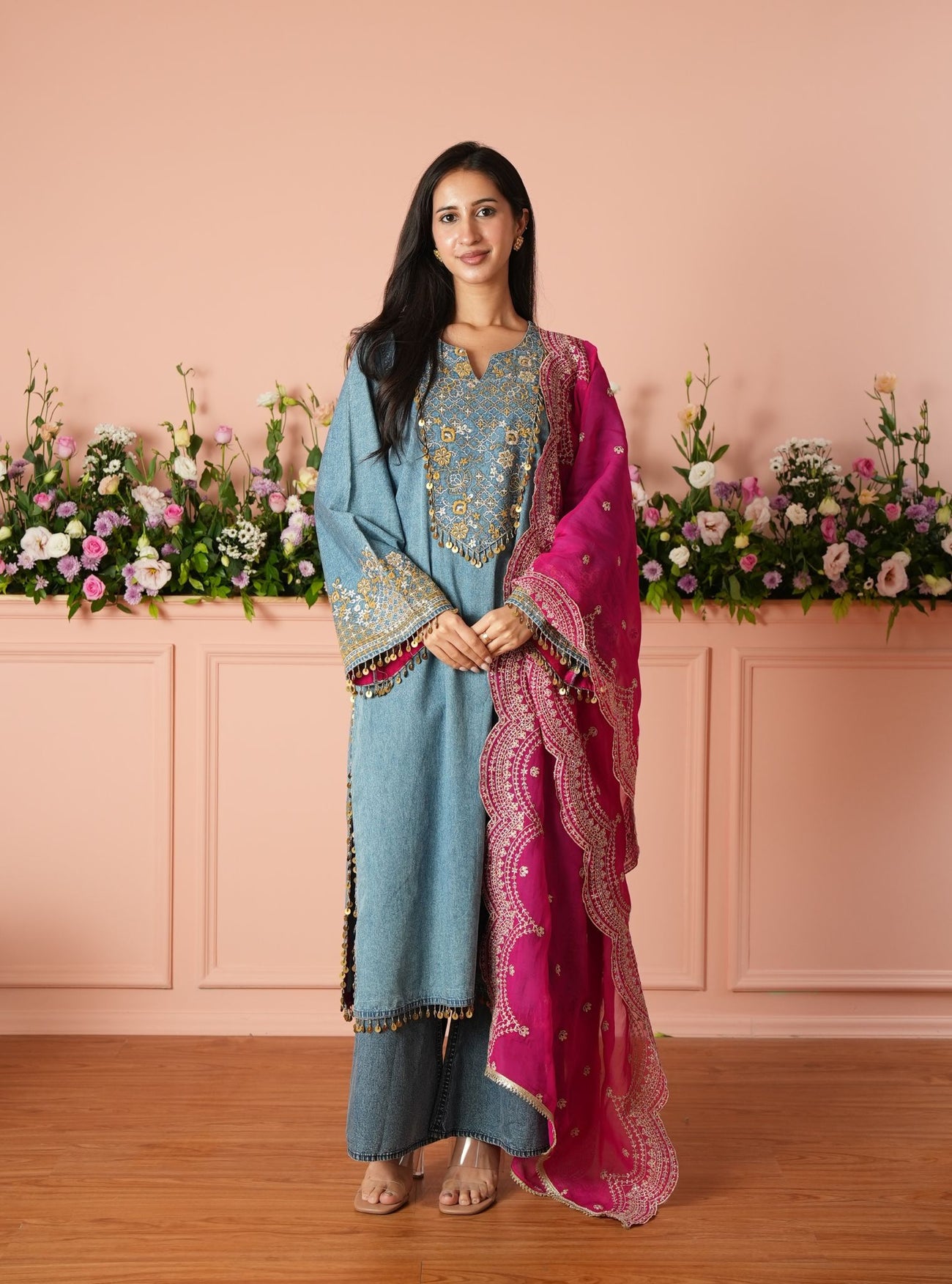 Rumei Denim Kurta Set
