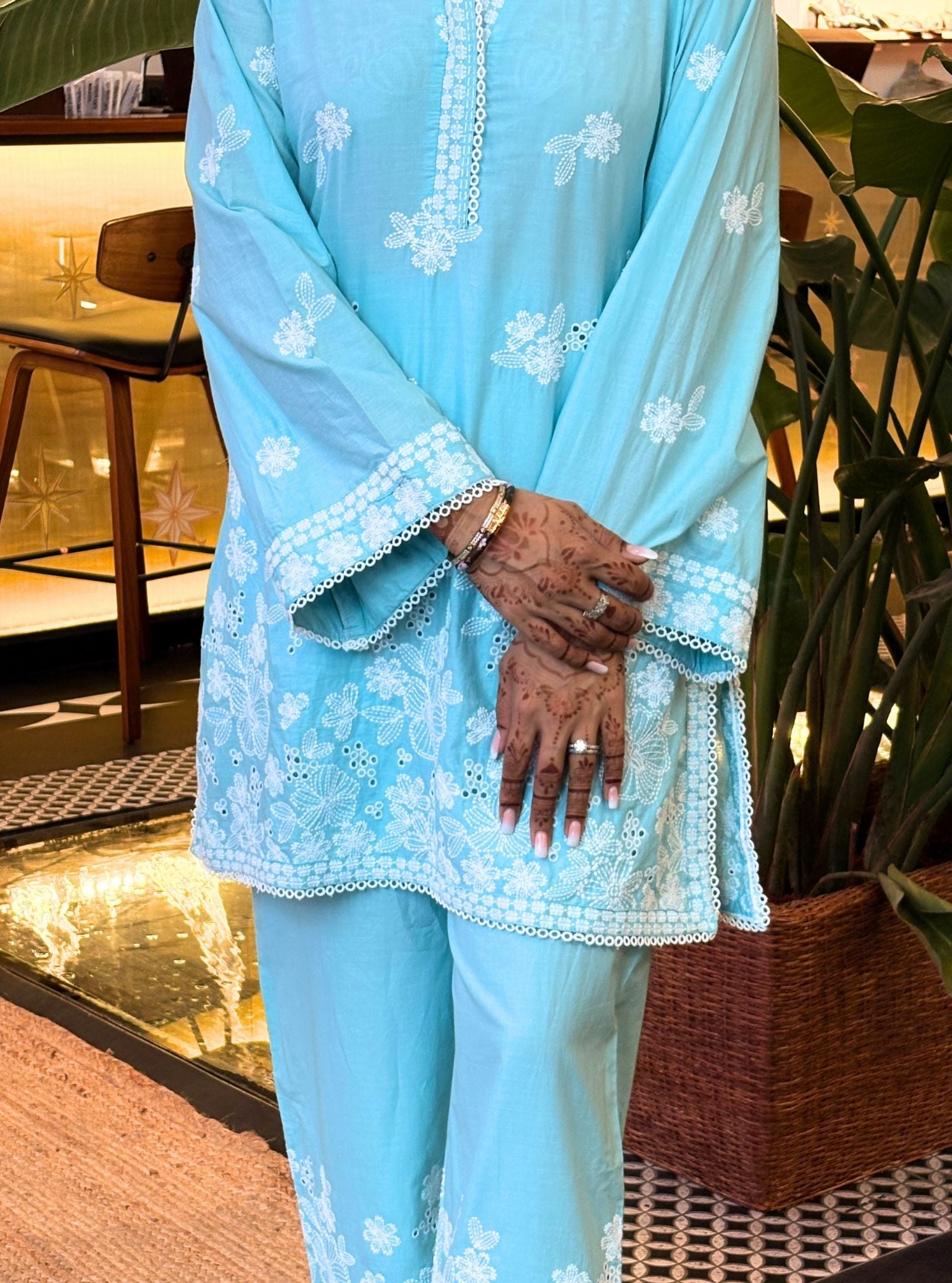 Kalani Supima Cotton Teal Blue Co-ord Set