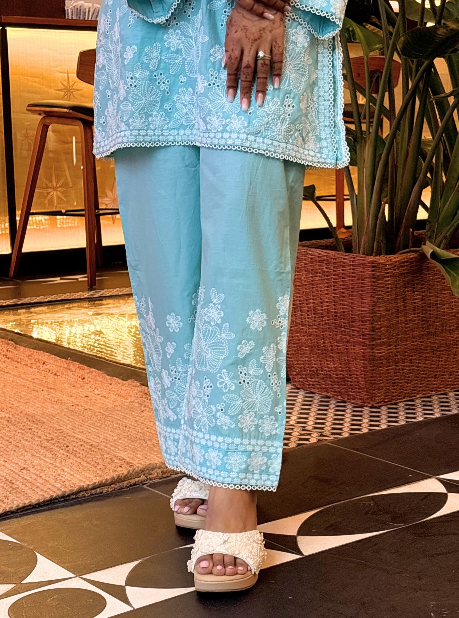 Kalani Supima Cotton Teal Blue Co-ord Set
