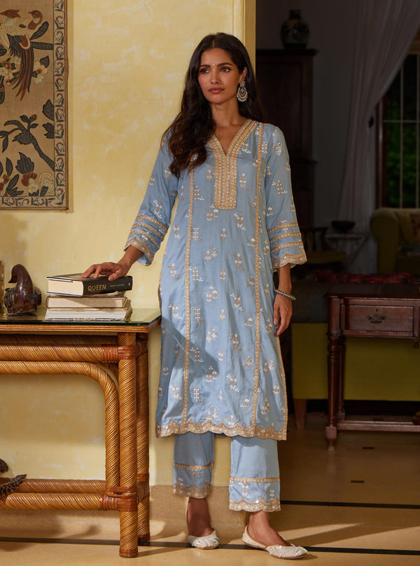 Mulmul Pima Nimisa Orange Kurta main image 0
