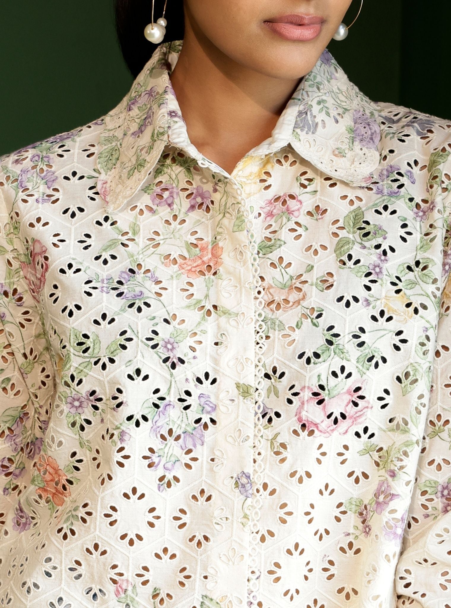 Mulmul Cotton Printed Beatrice Cream Shirt