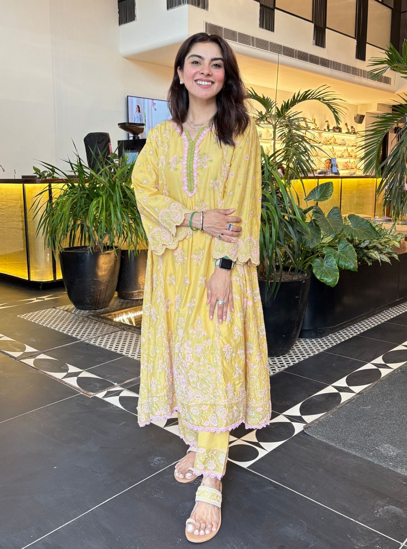 Aavya Supima Cotton Fuschia Anarkali Kurta Set