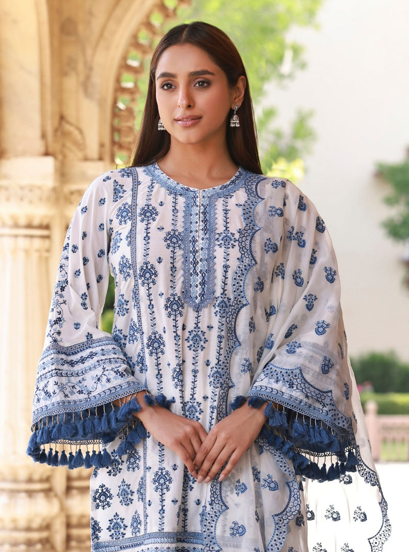 Mulmul Supima Cotton Lomeya Black Dupatta main image 0