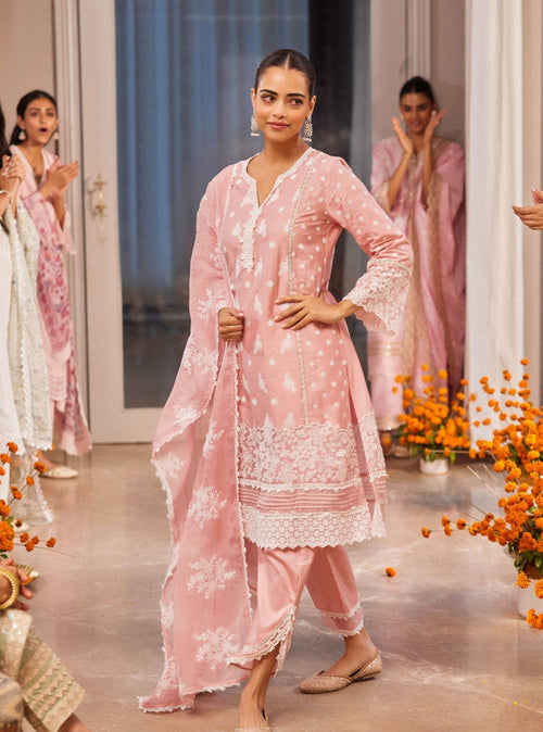 Piti Pima Satin Yellow Kurta Set