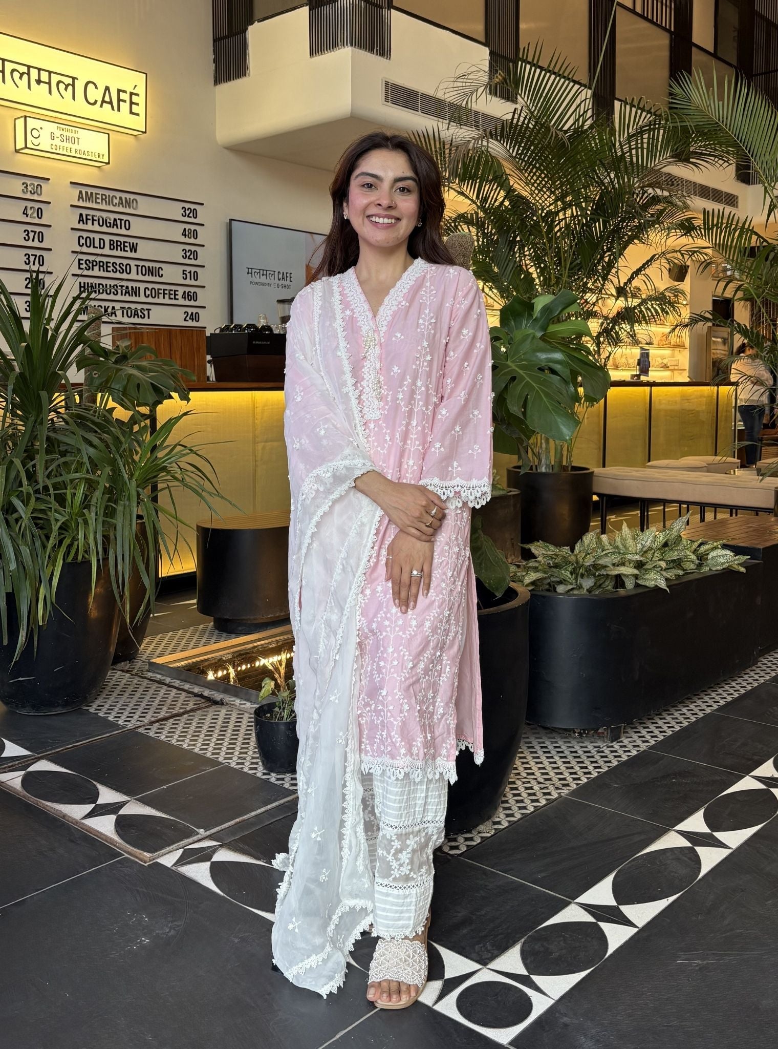 Veliena Supima Cotton Pink Kurta Set