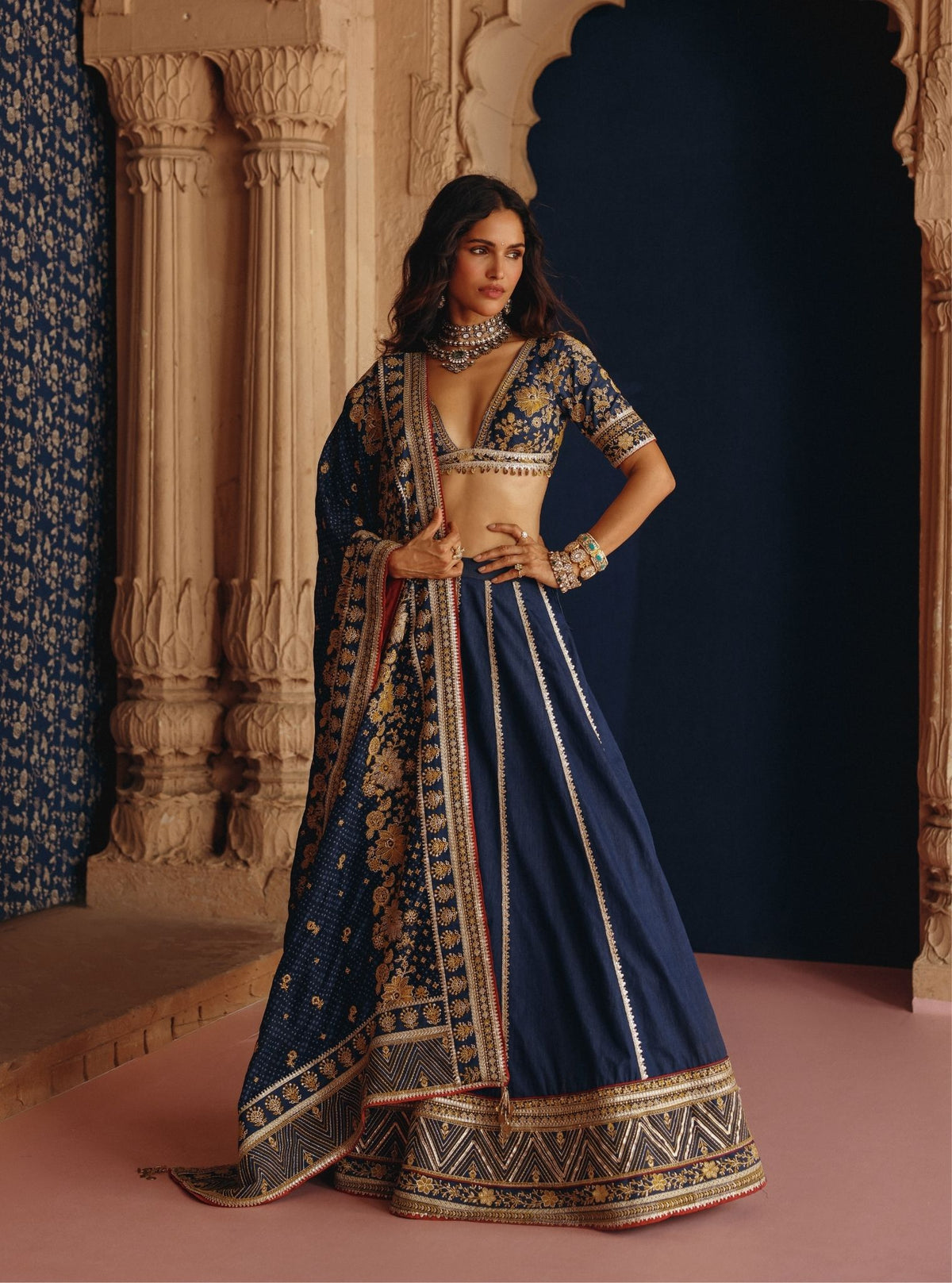 Tejal Denim Lehenga Set