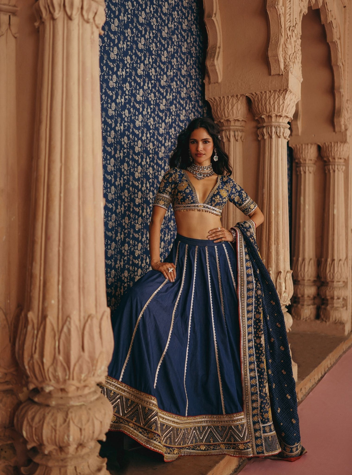 Tejal Denim Lehenga Set