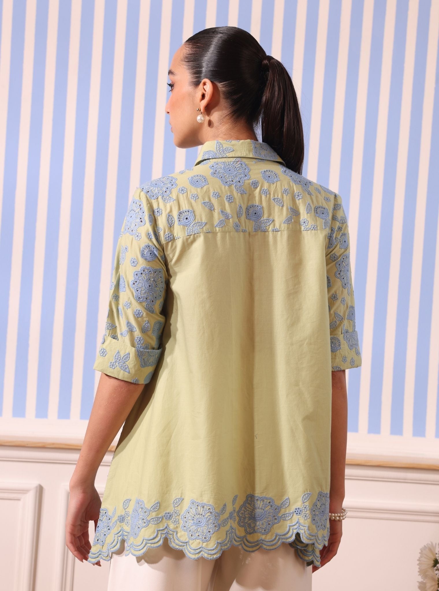 Mulmul Cotton Soren Green Shirt