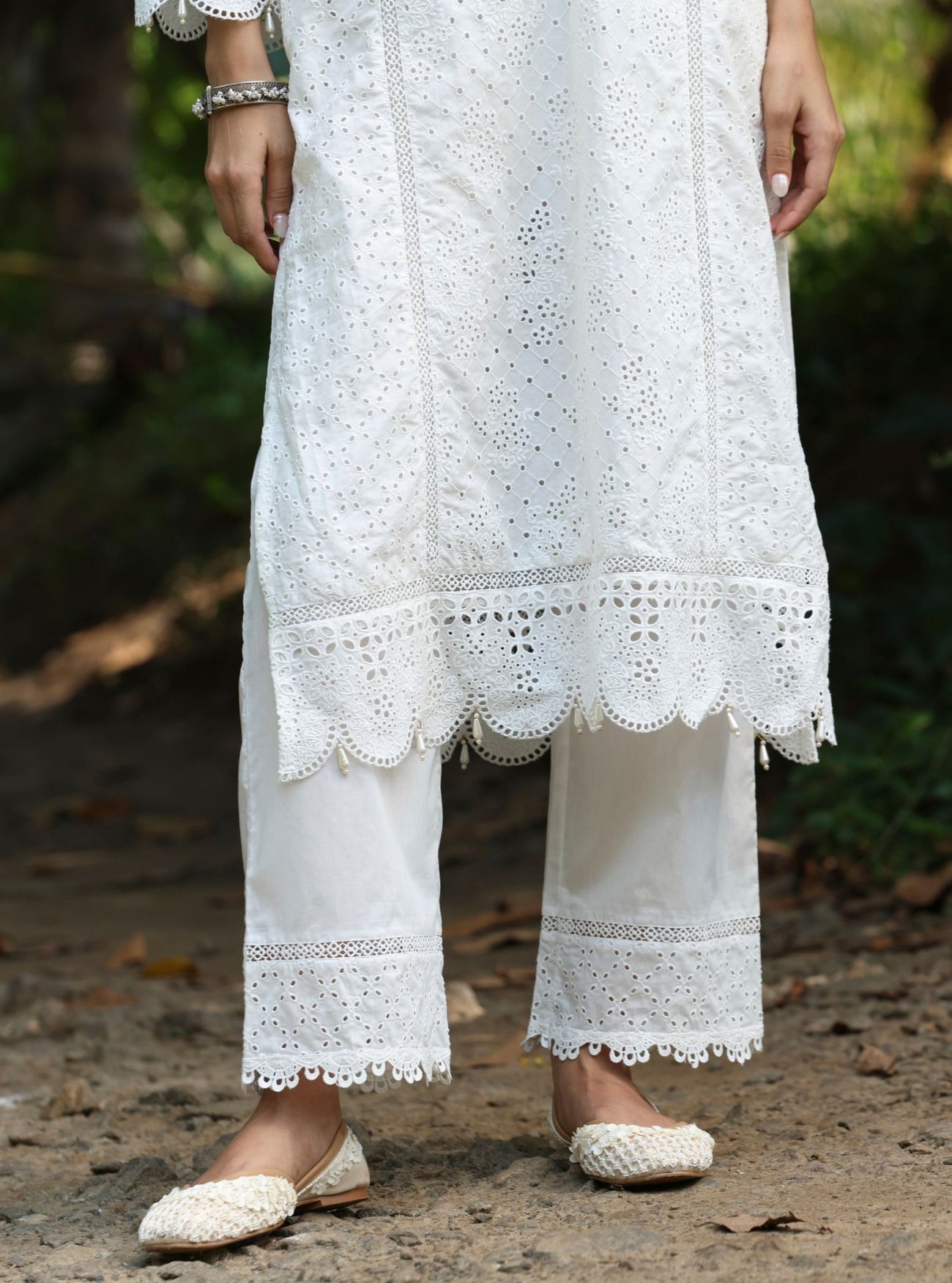 Codli Supima Cotton White Kurta Set