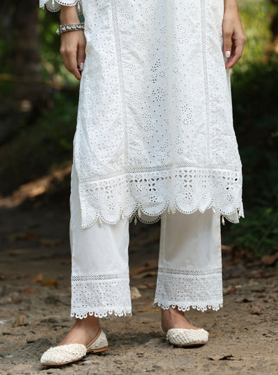 Sira Supima Cotton Stark White Kurta With Yara Pant main image 0
