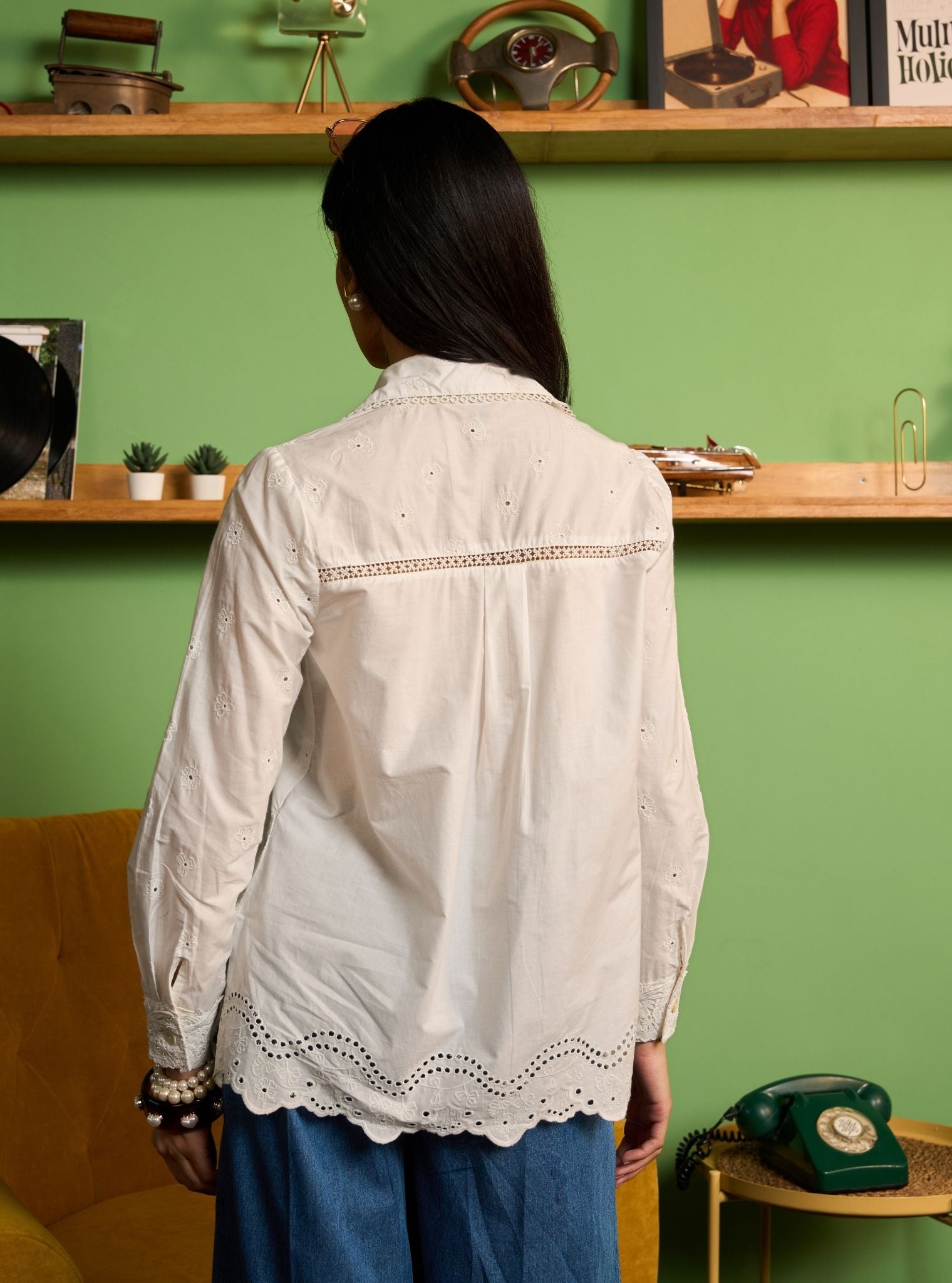 Zaniya Cotton White Shirt