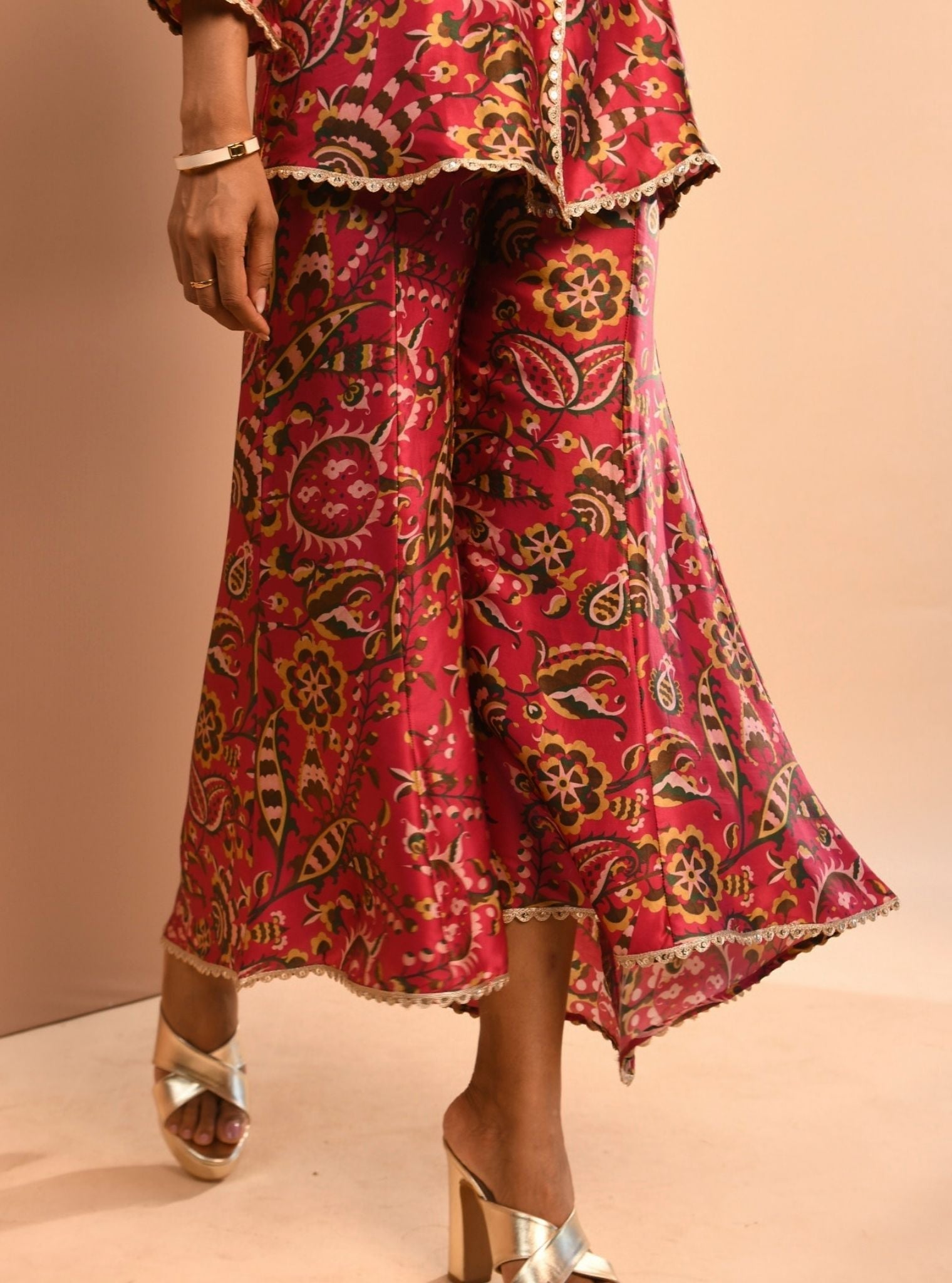 Mulmul Cupro Bree Fuchsia Pant