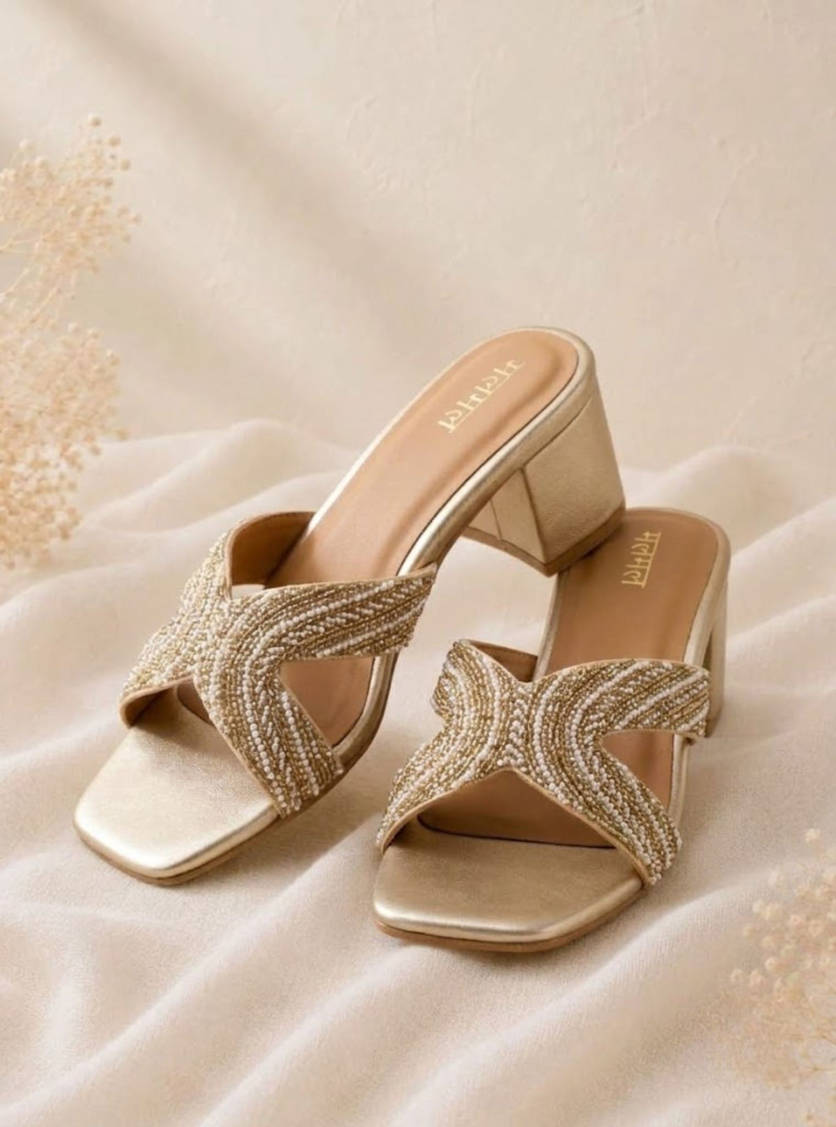 Molten Gold Vegan Block Heel