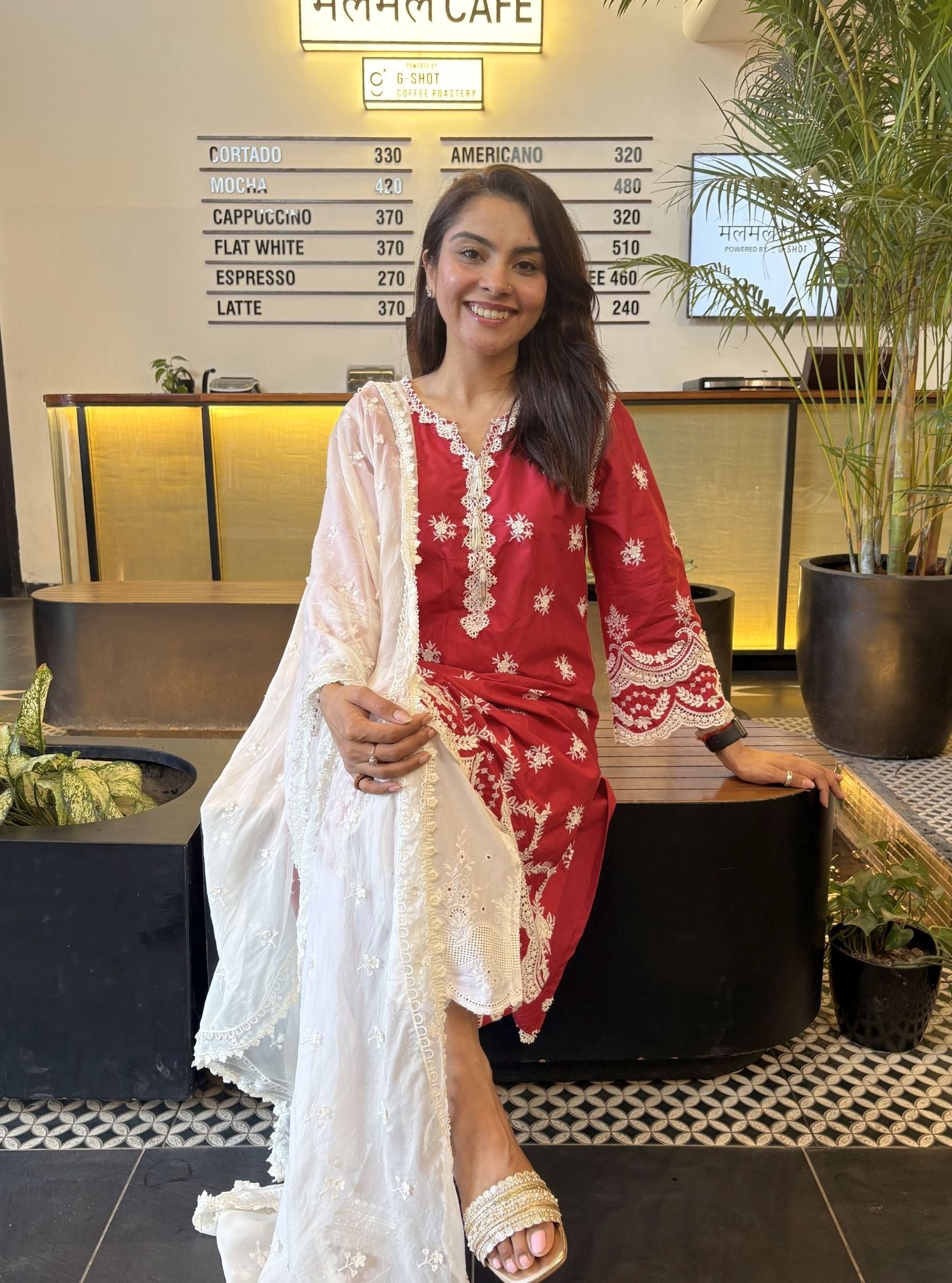 Acoi Supima Cotton Red Kurta Set