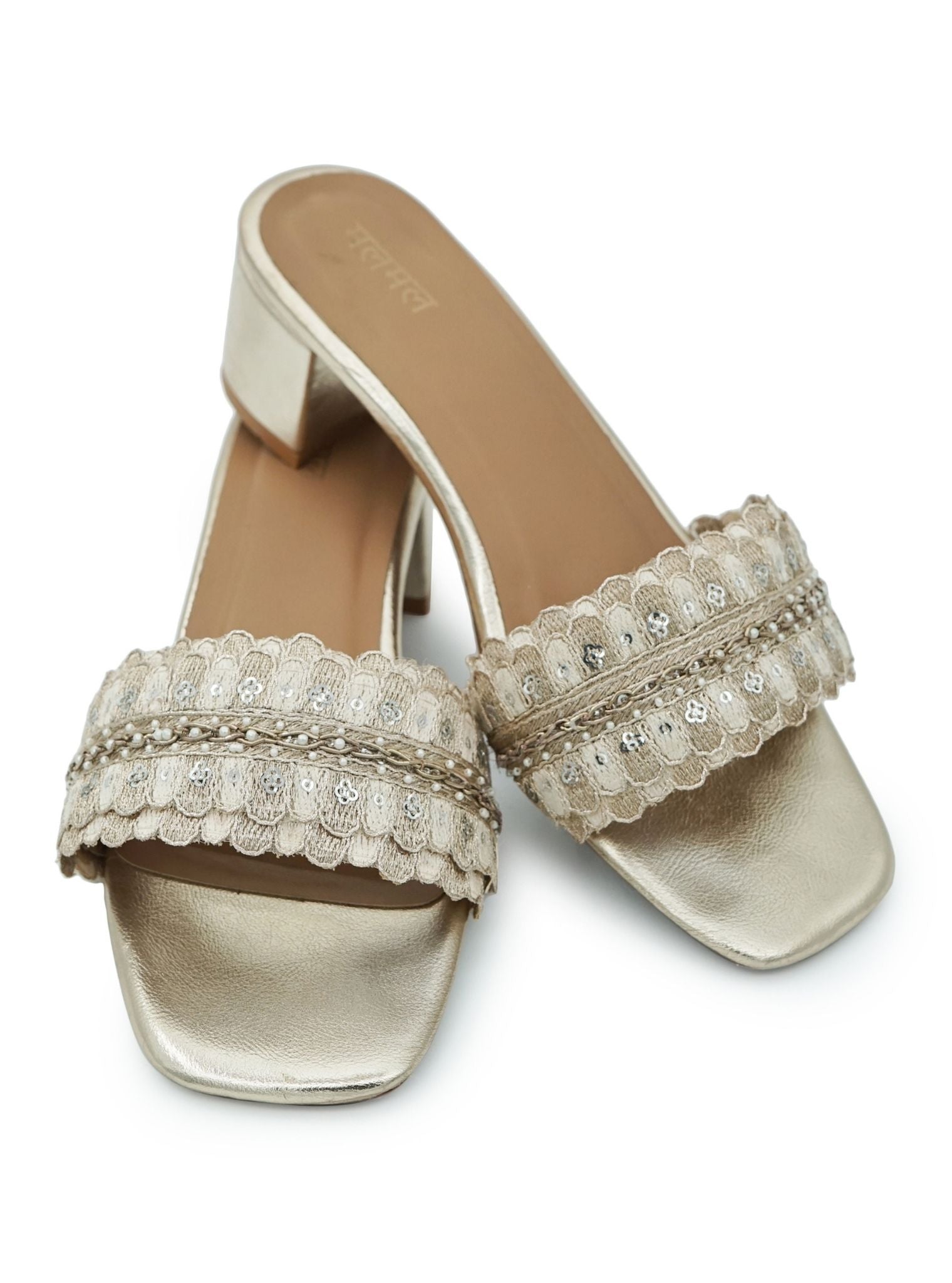 Mulmul Shrija Gold Vegan Heel