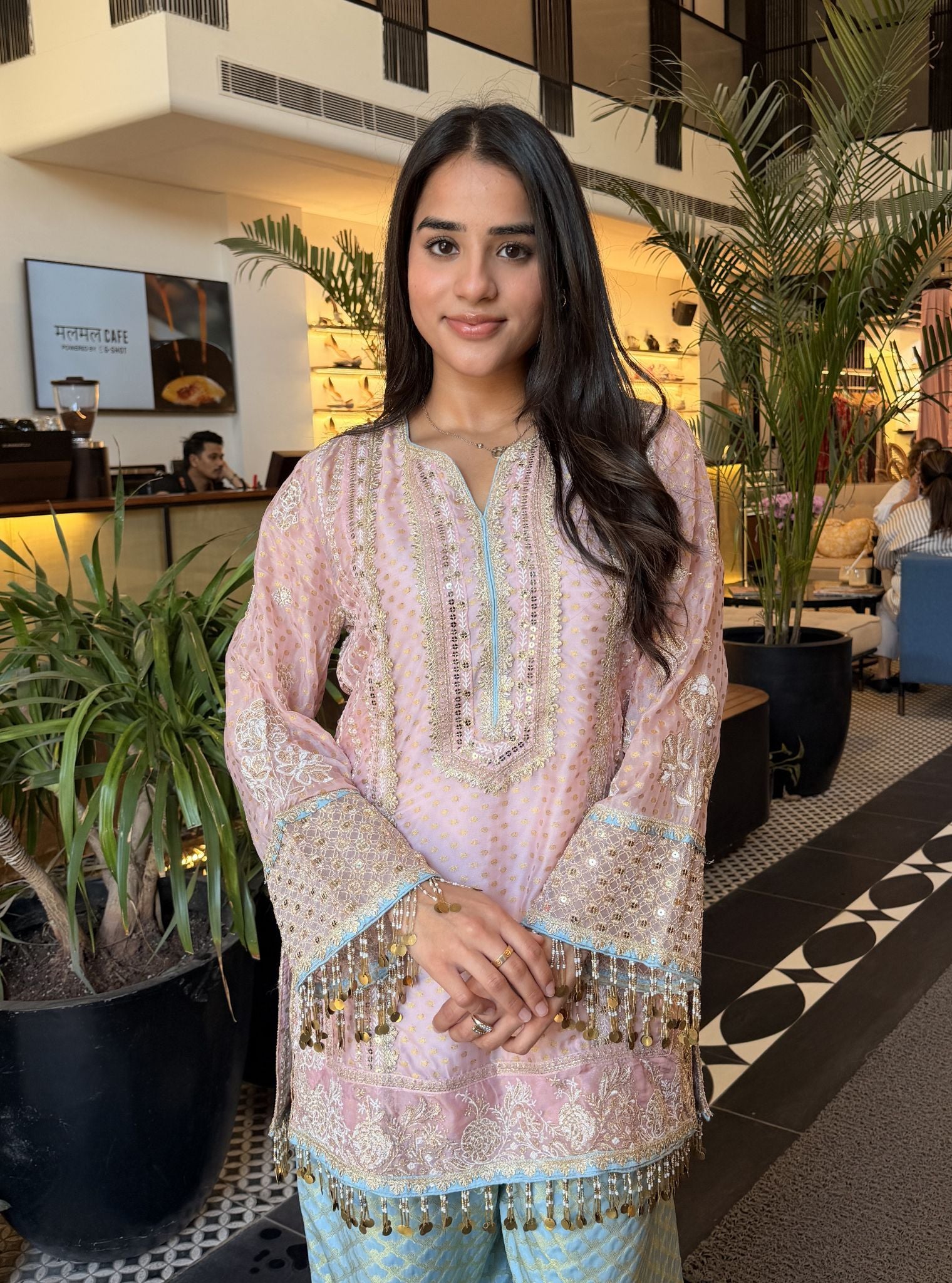 Panchi Banarsi Pink Kurta Set