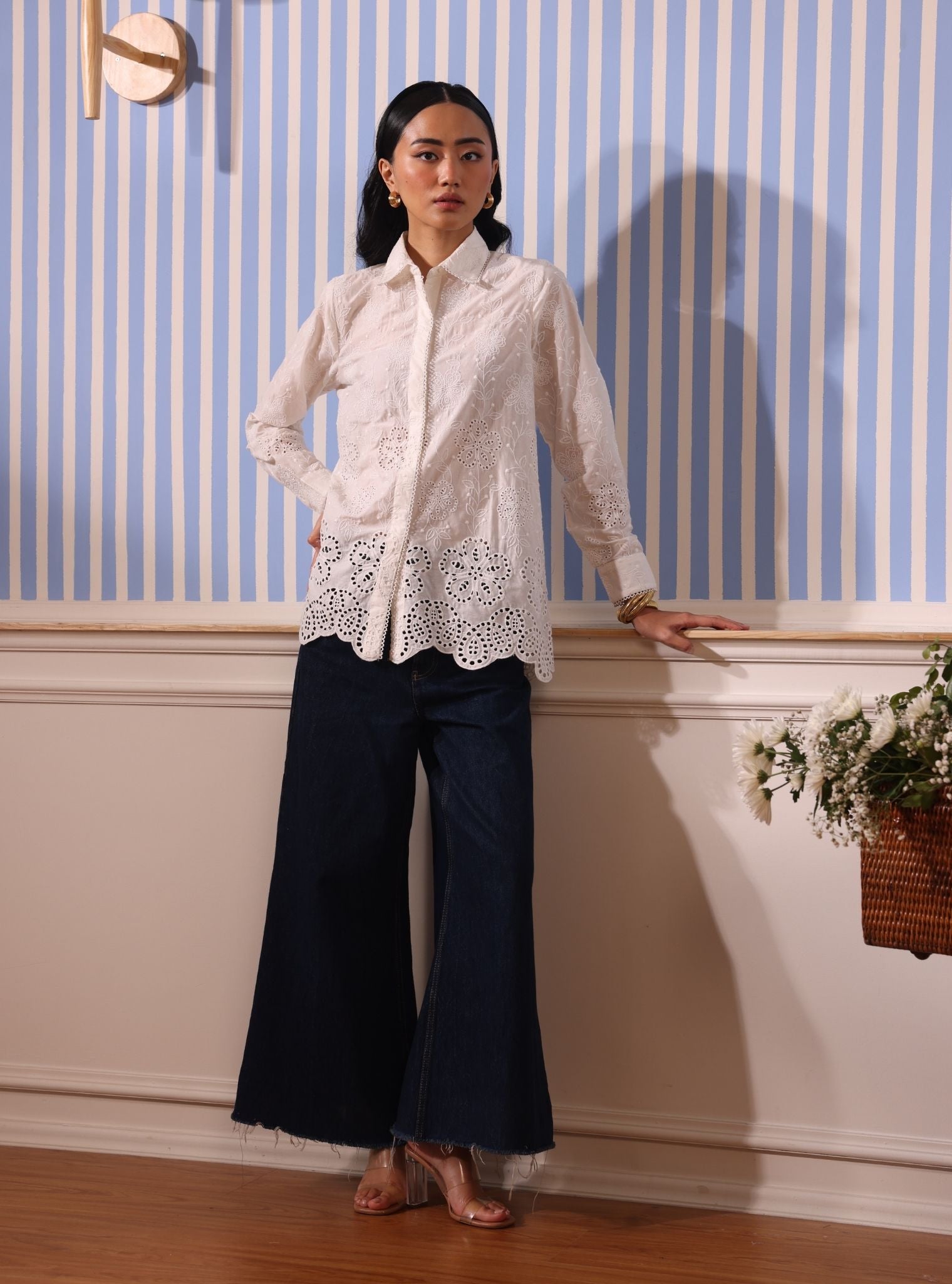Mulmul Cotton Romy White Shirt