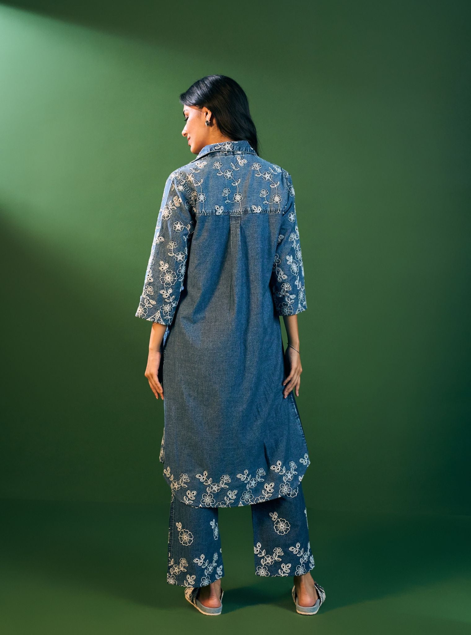 Ondra Denim Blue Kurta Set