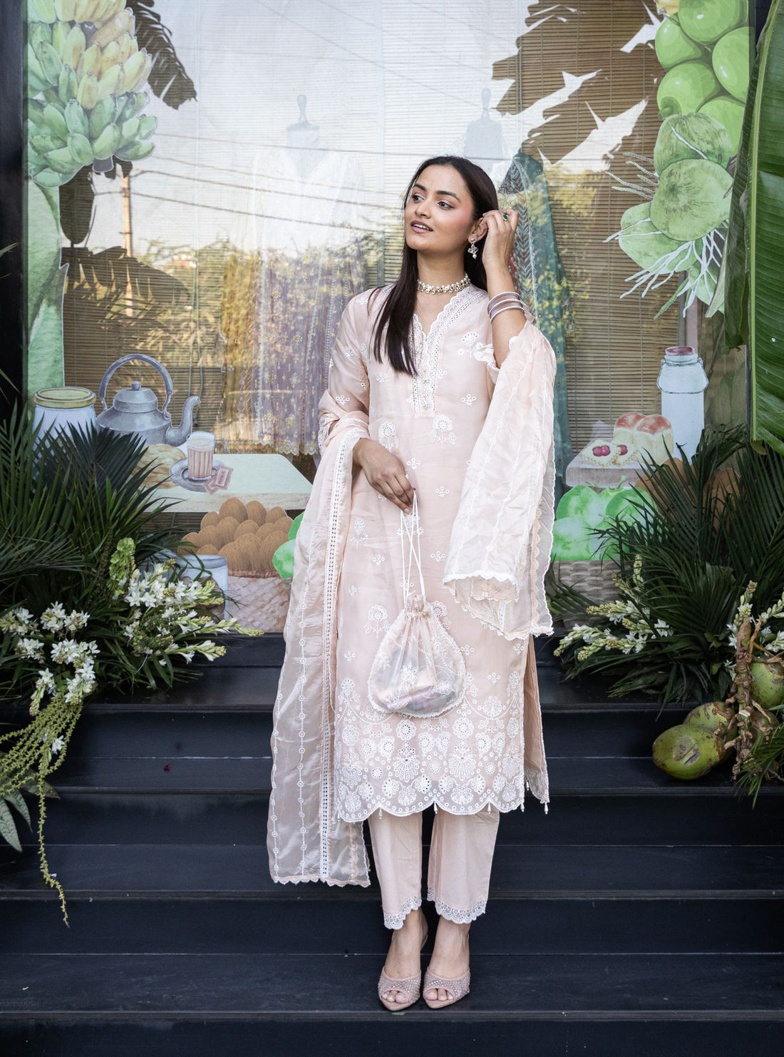 Kiyan Organza Black Kurta Set
