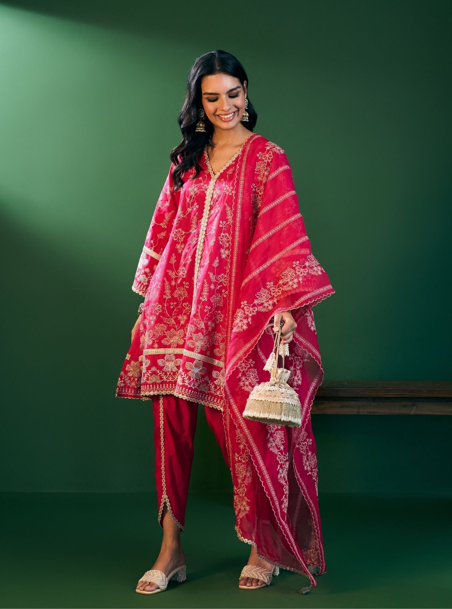 Rina Supima Cotton Fuschia Kurta Set