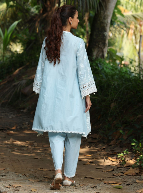 Mulmul Supima Cotton Yana Blue Palazzo main image 0
