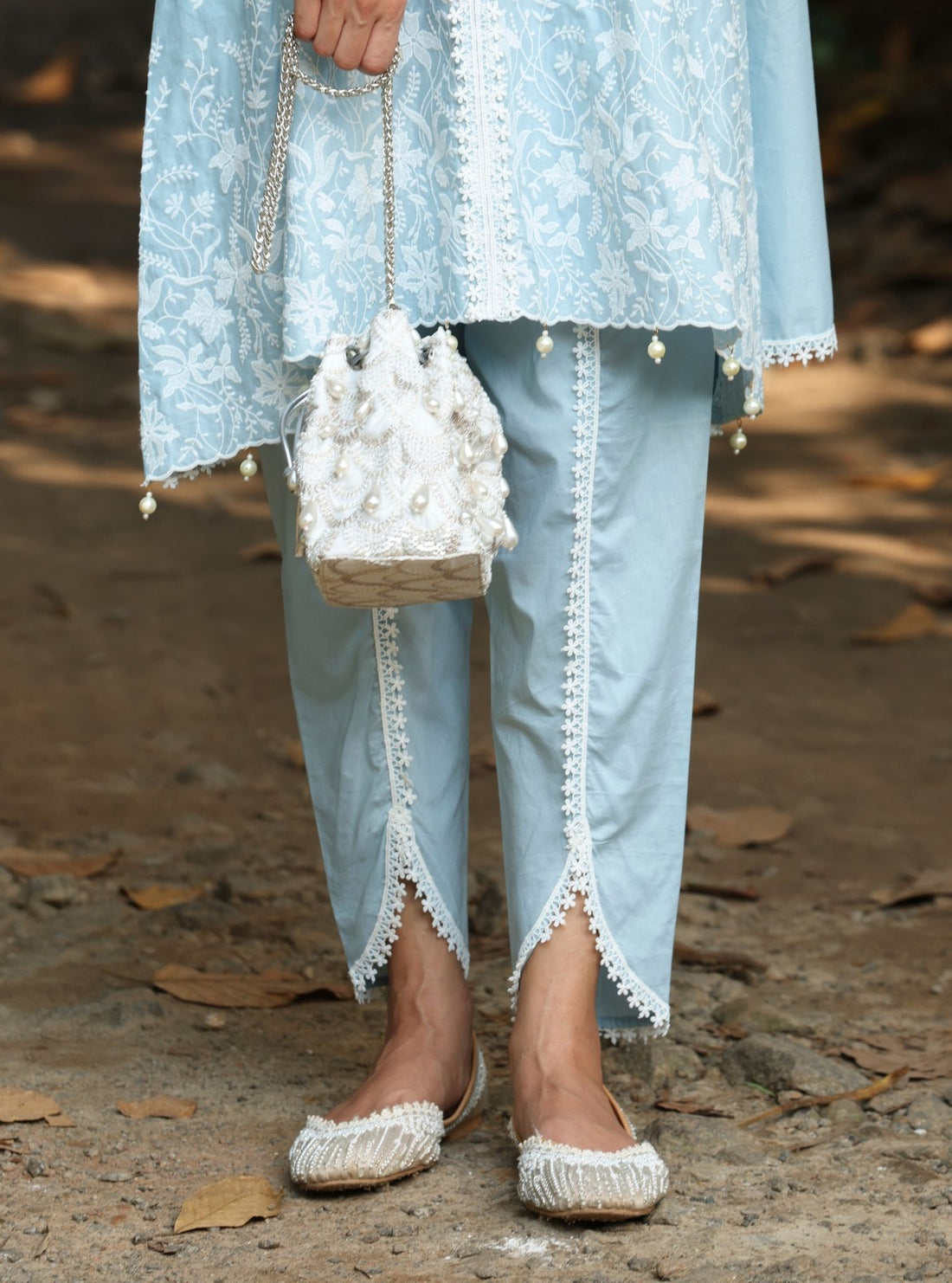 Mulmul Supima Cotton Marble Verona Blue kurta main image 0