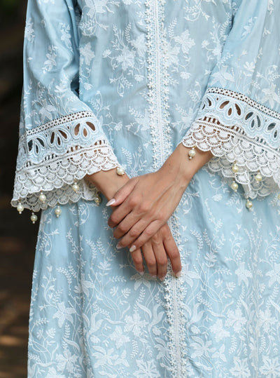 Moira Supima Cotton Blue Kurta Set