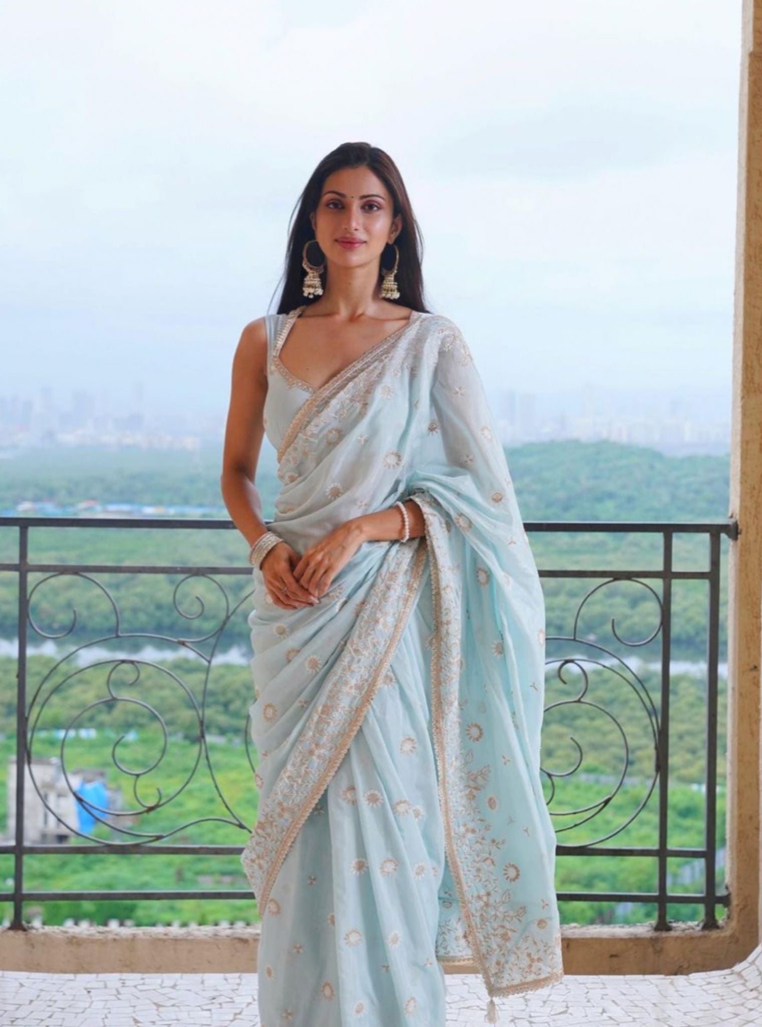 Mulmul Silk Dara Light Blue Saree