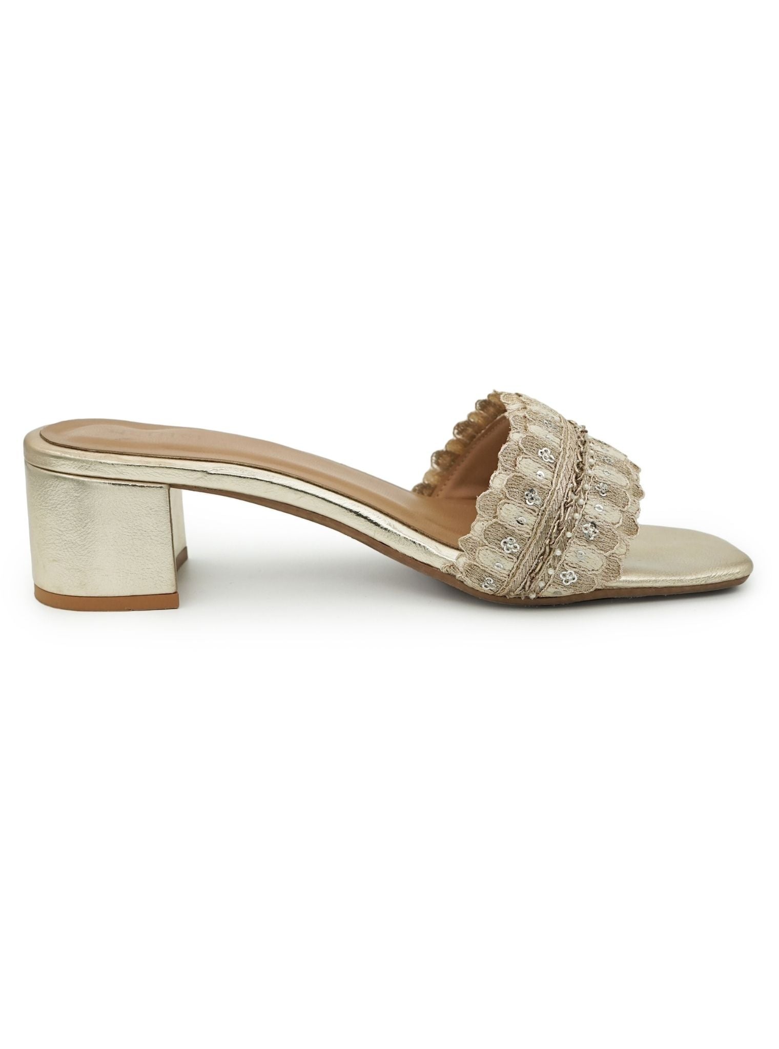 Mulmul Shrija Gold Vegan Heel
