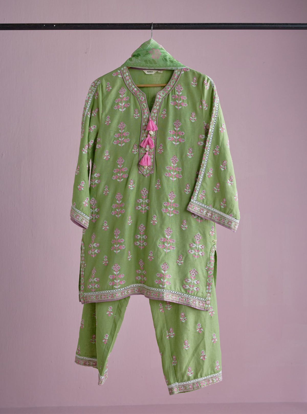 Zano Linen Green Kurta Set