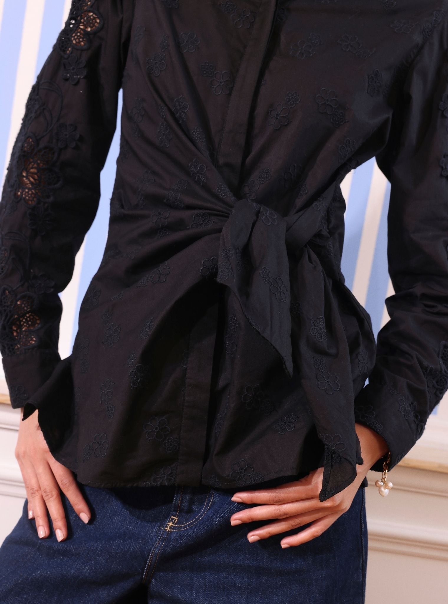 Mulmul Cotton Otto Black Shirt