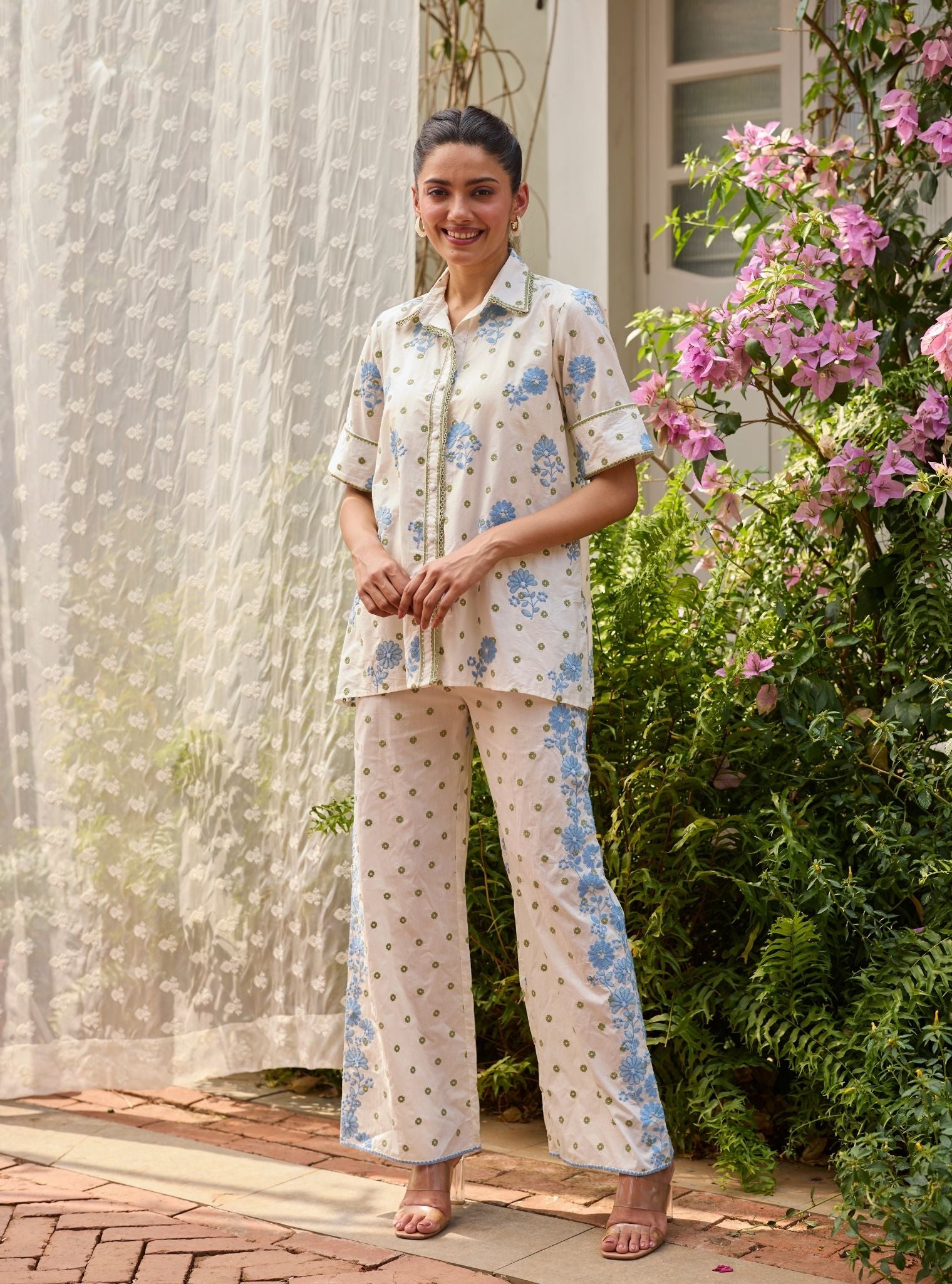 Aamrai Supima Cotton Off White Co-ord Set