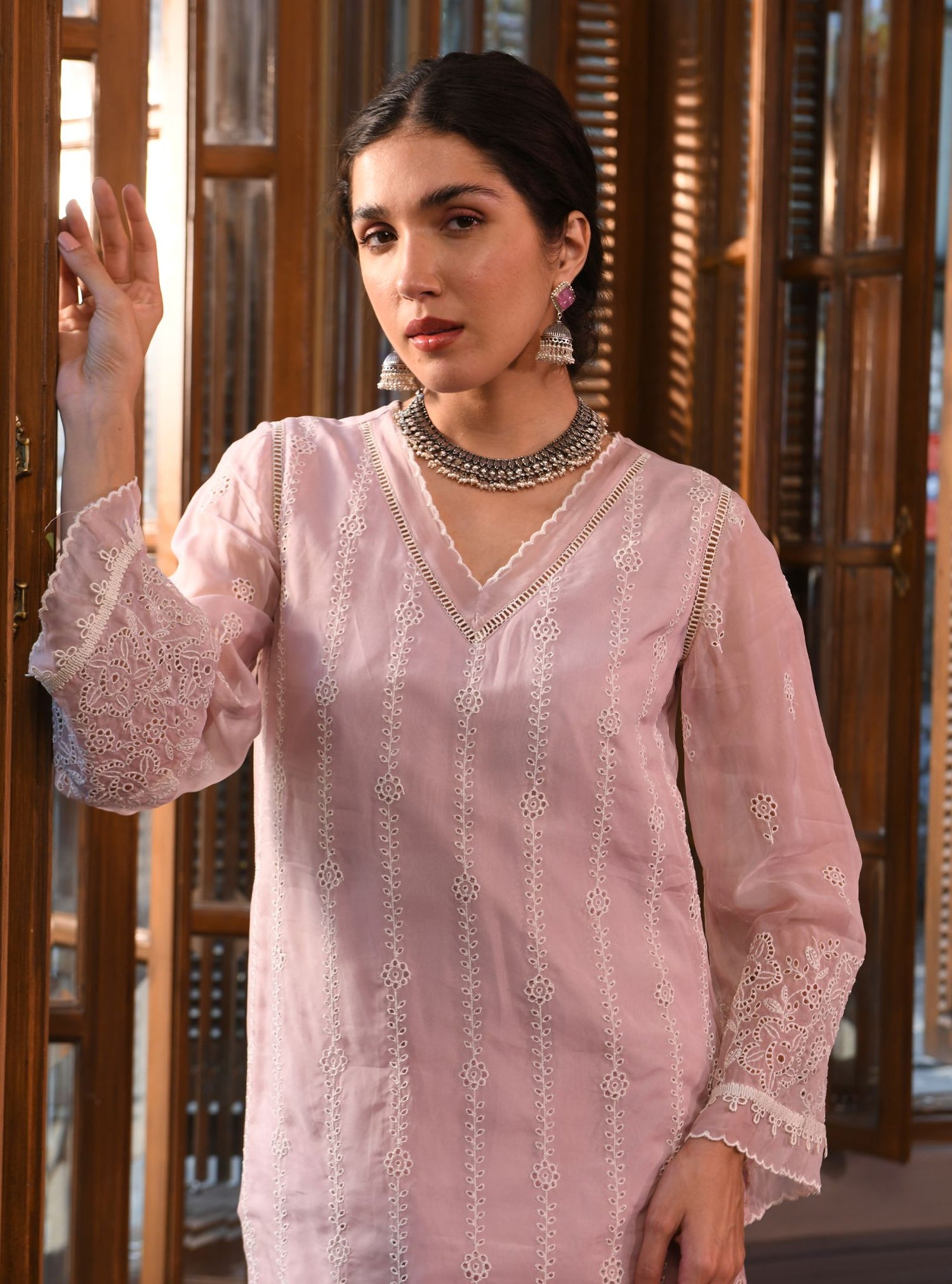 Mulmul Organza Thalisa Pink Dupatta main image 1