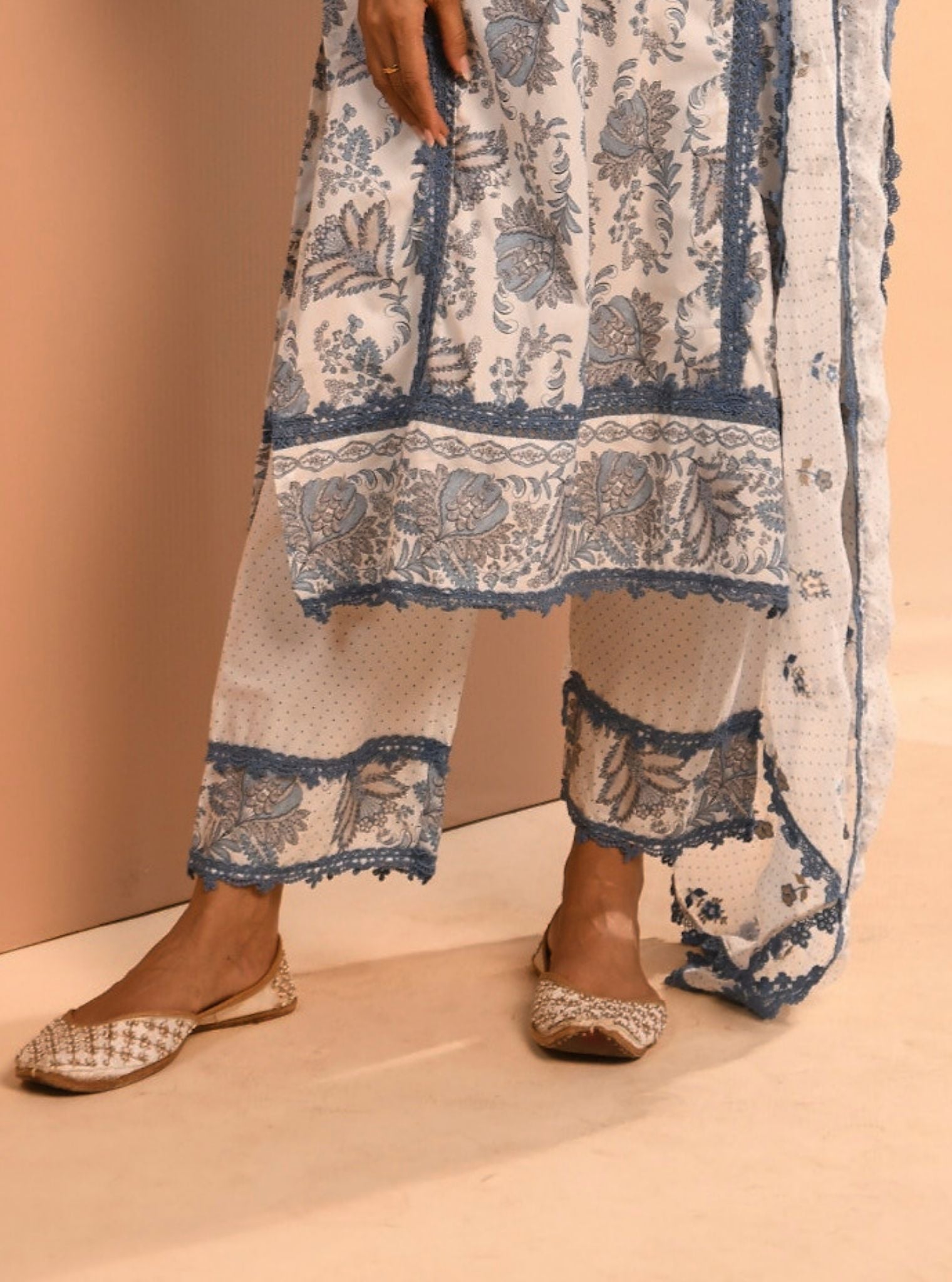 Mulmul Cotton Esti Blue Pant