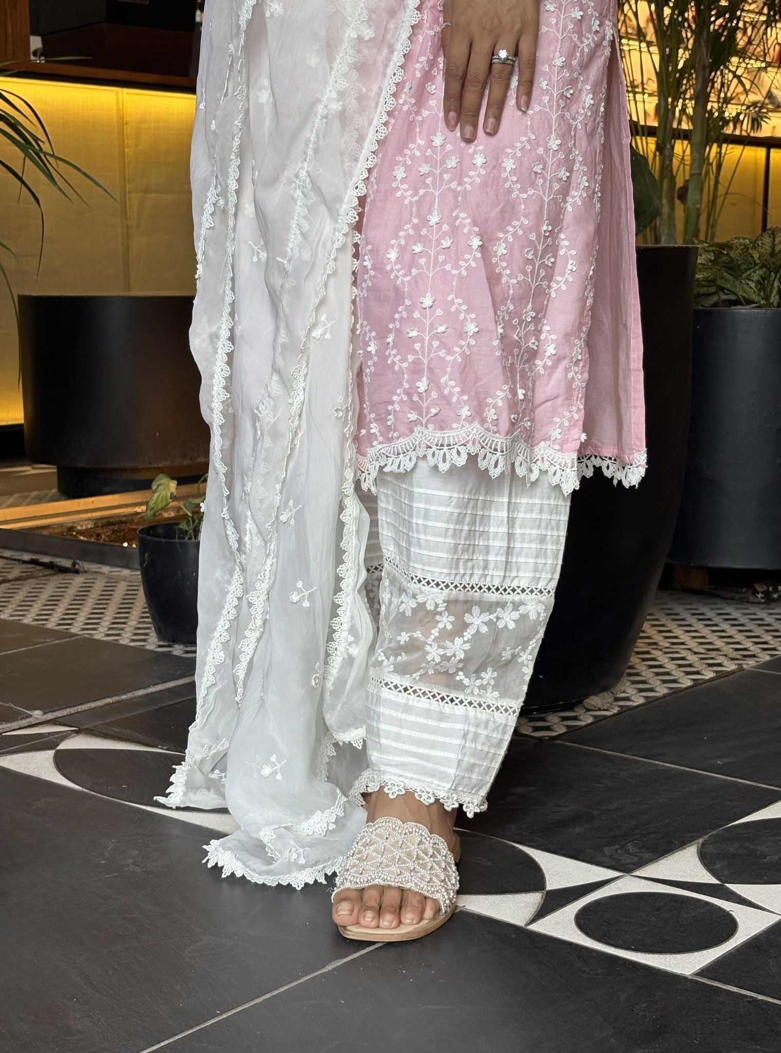 Veliena Supima Cotton Pink Kurta Set