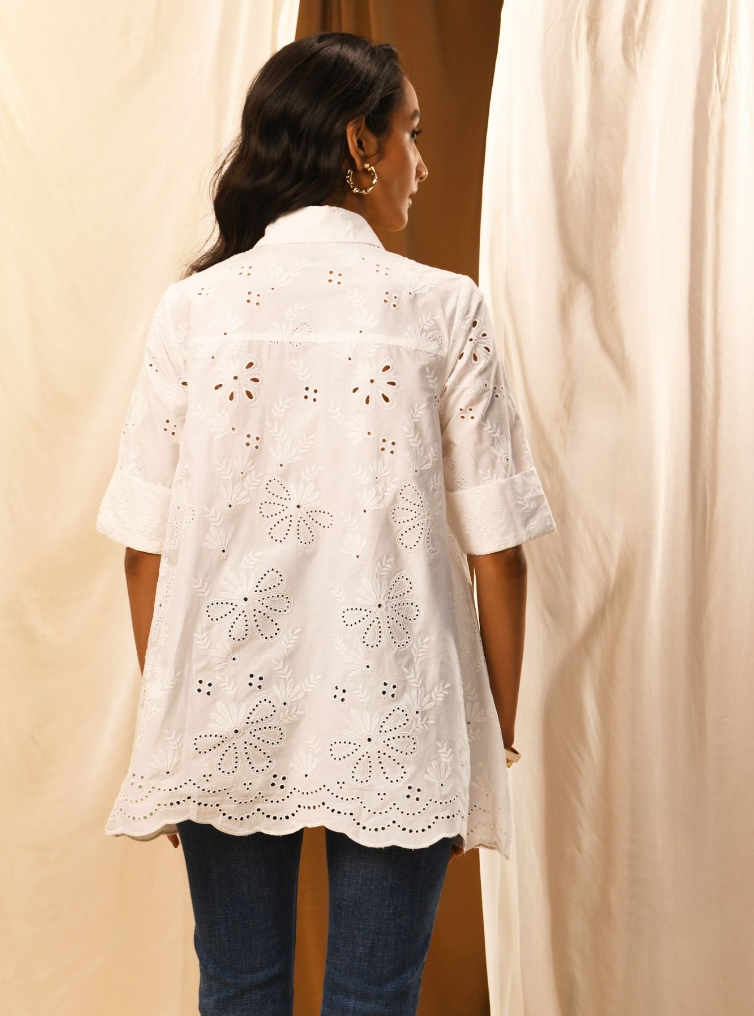 Mulmul Iconic Cotton Chiara White Shirt