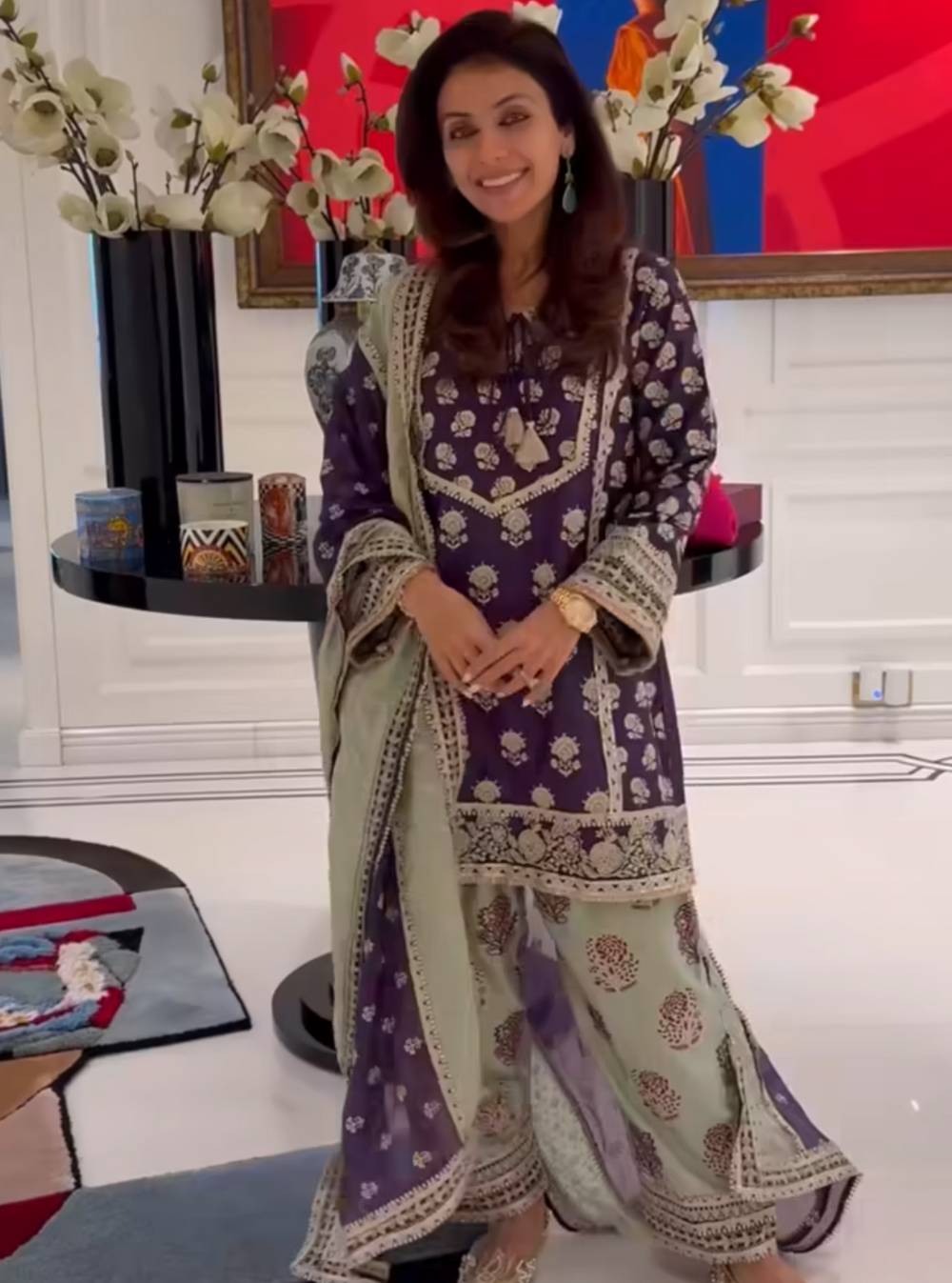 Emmie Pima Satin Green Kurta Set main image 1