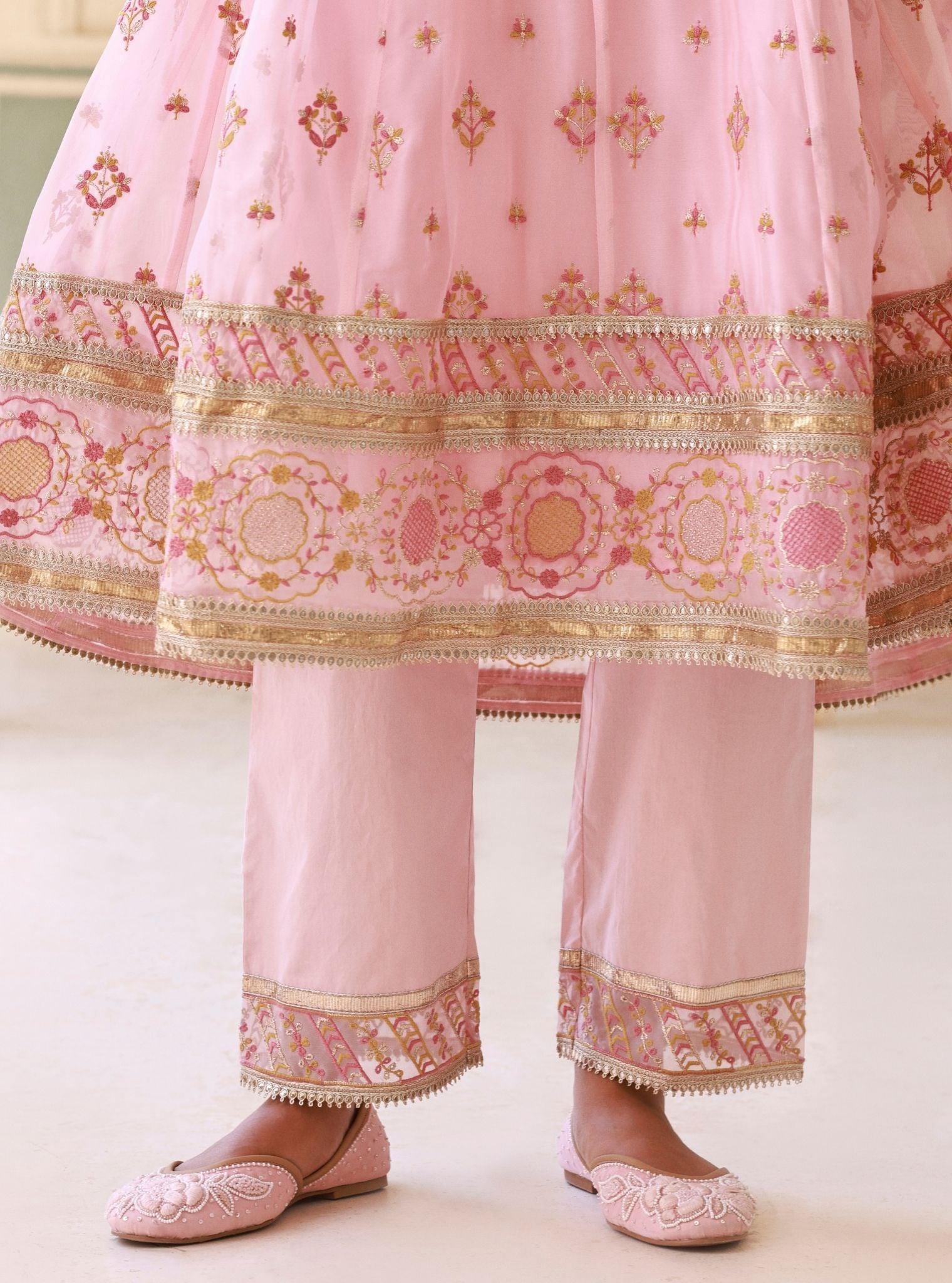 Janaya Pink Organza Anarkali Set