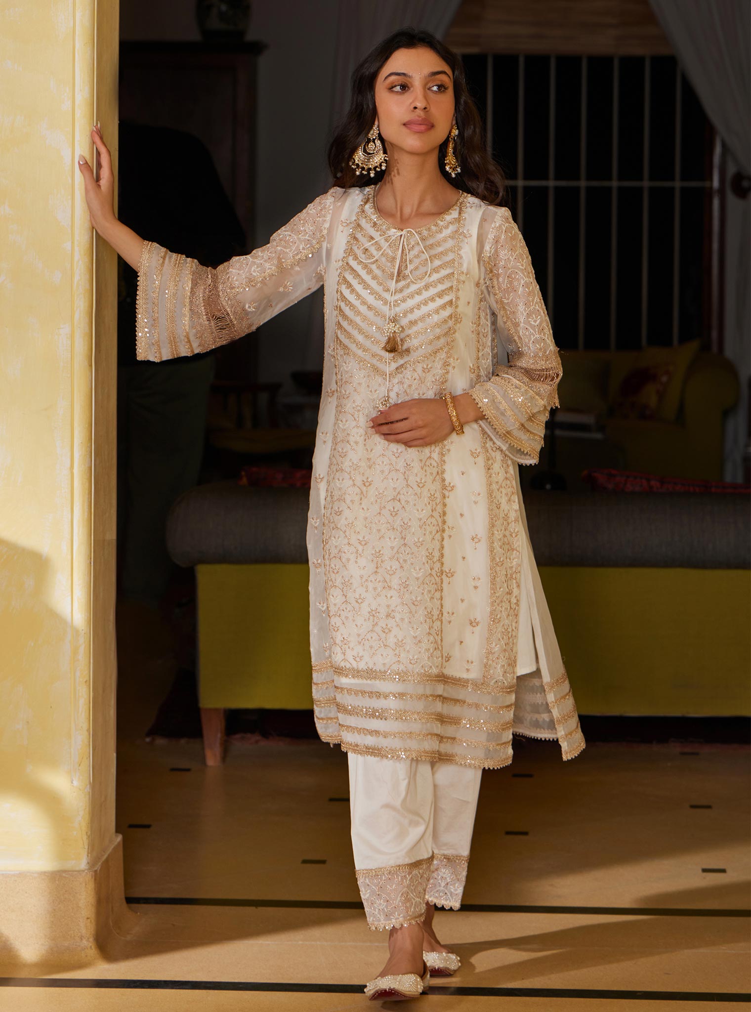 Mulnul Pima Vipas Off White Salwar
