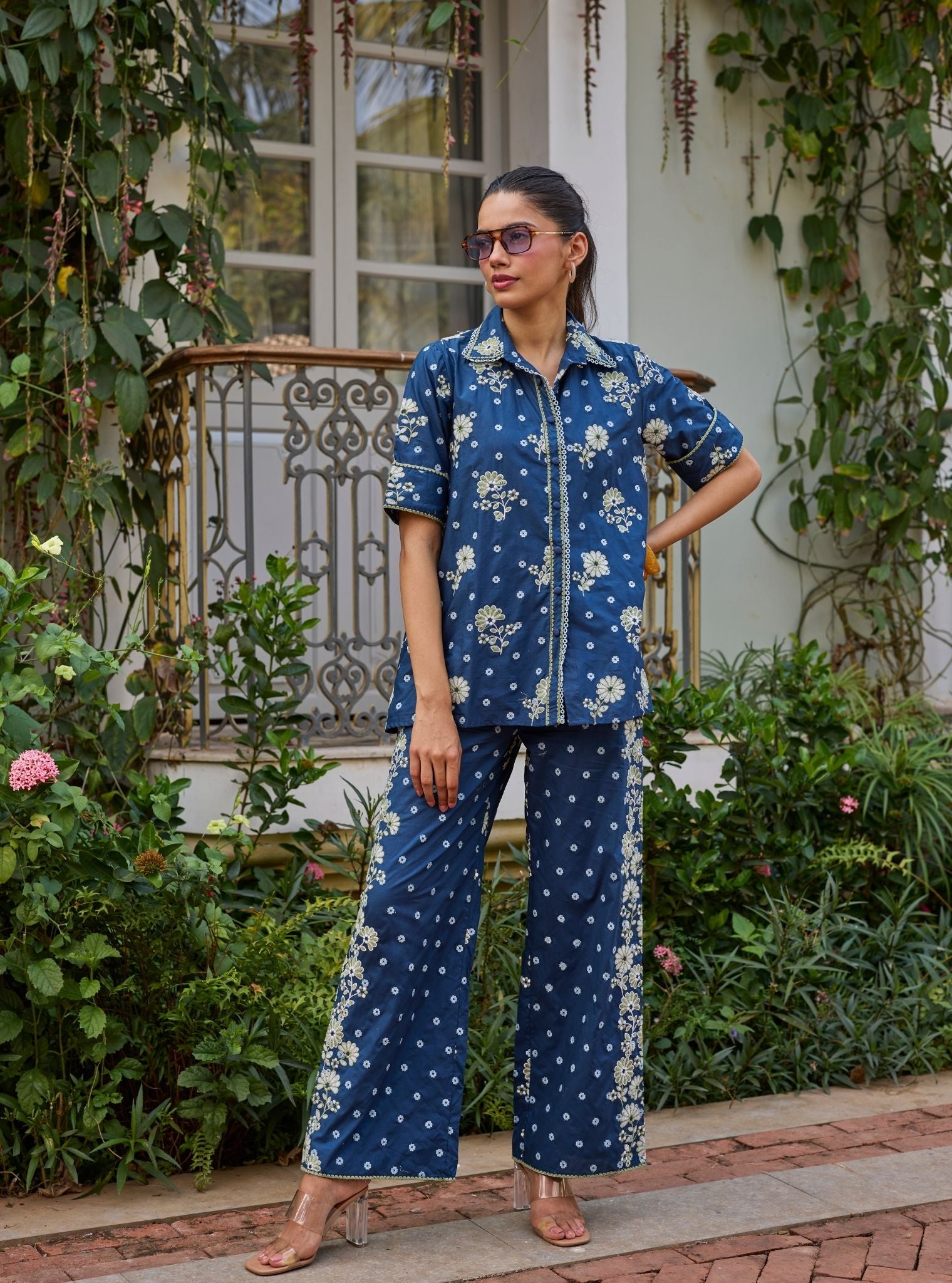 Aamrai Supima Cotton Navy Co-ord Set