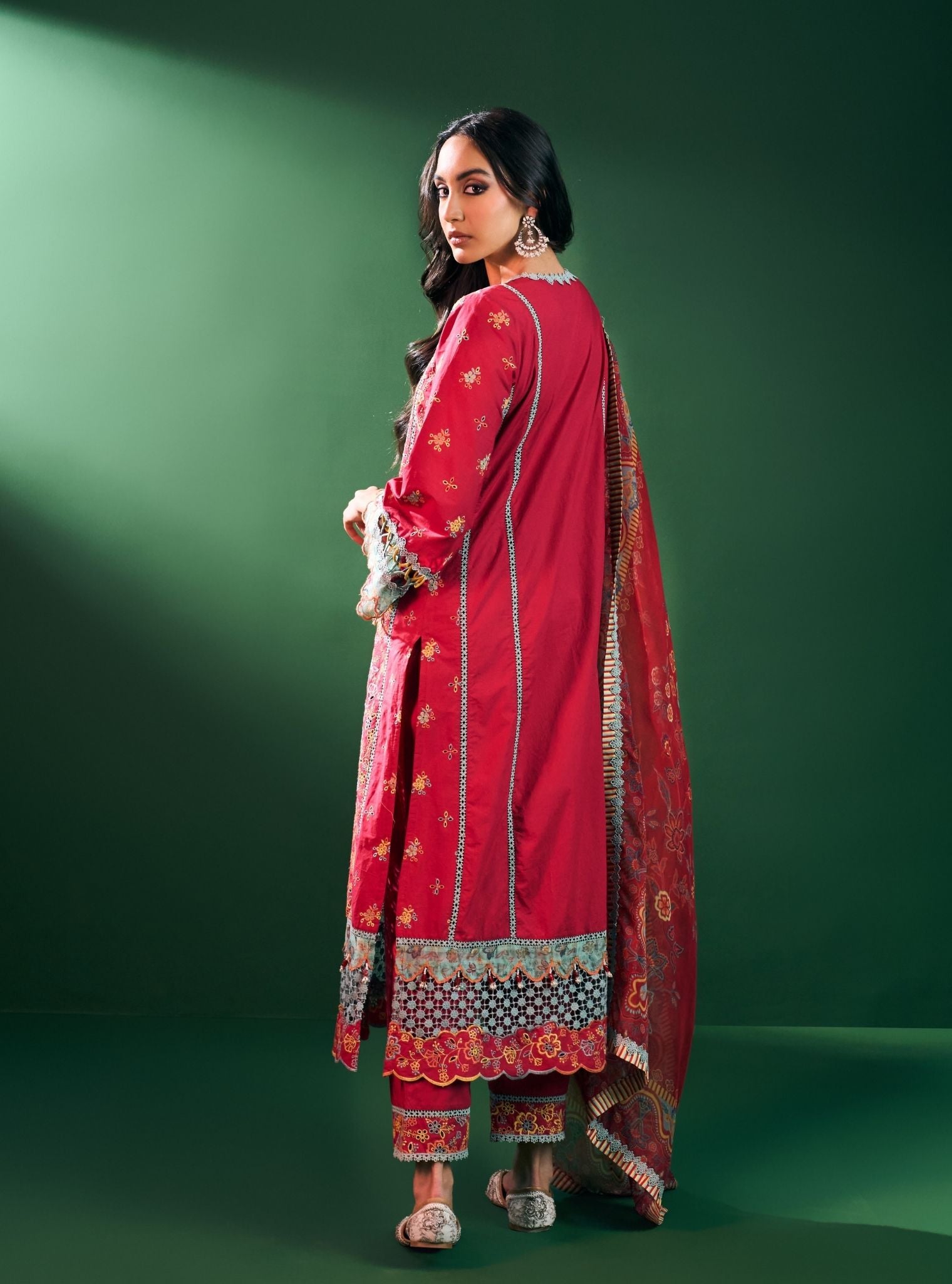 Risa Cotton Red Kurta Set