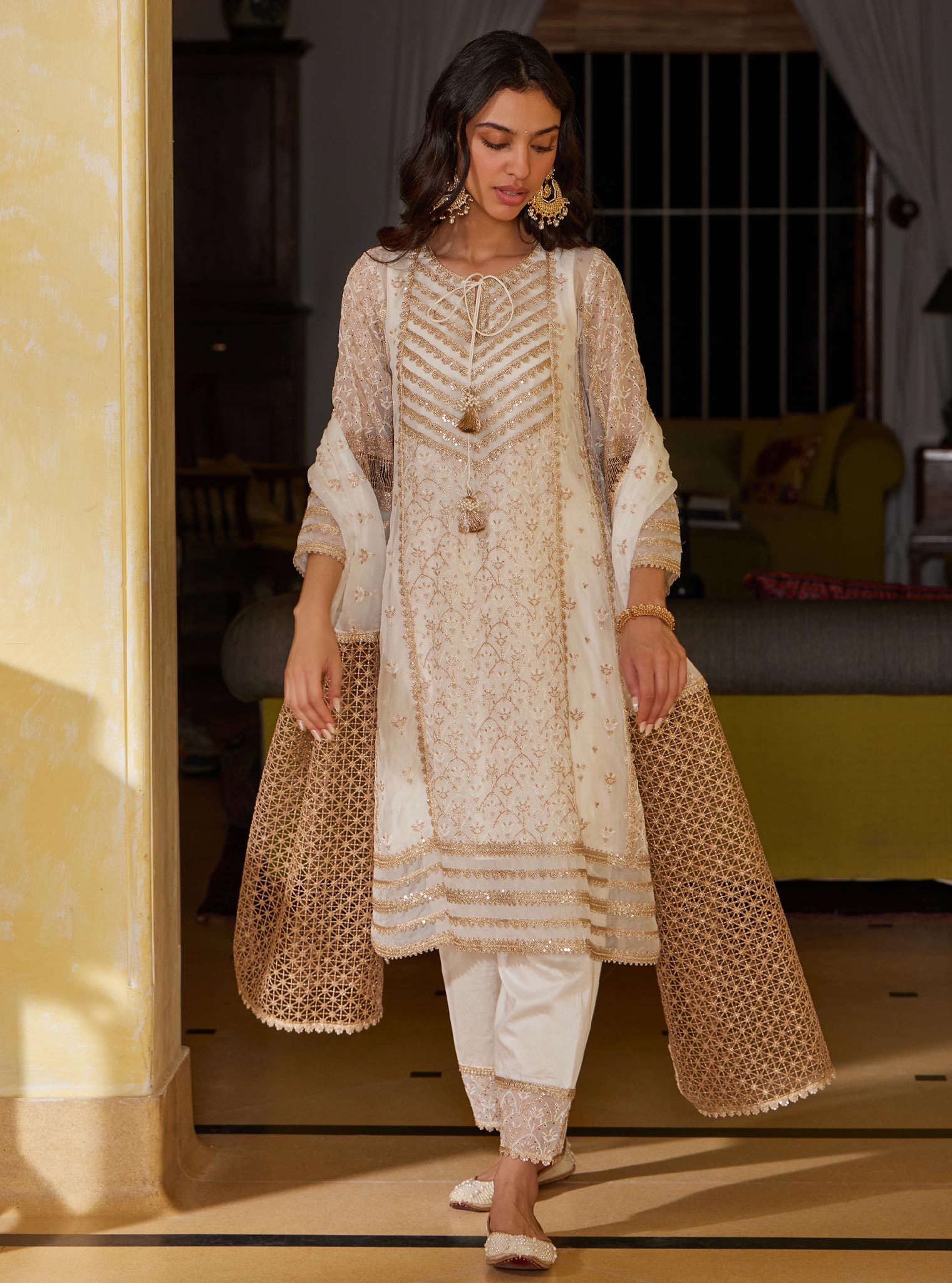 Mulnul Pima Vipas Off White Salwar