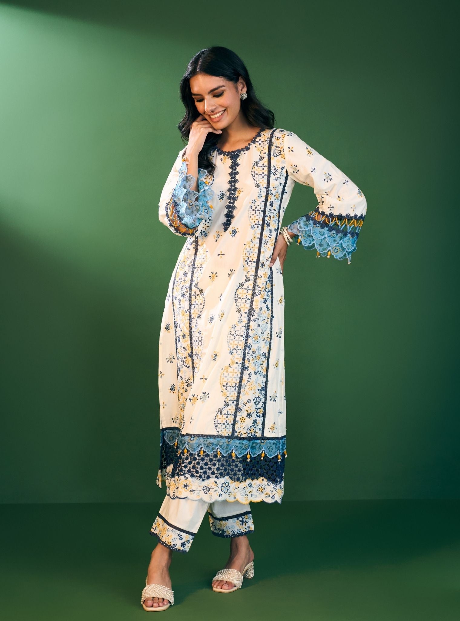 Risa Cotton Off White Kurta Set