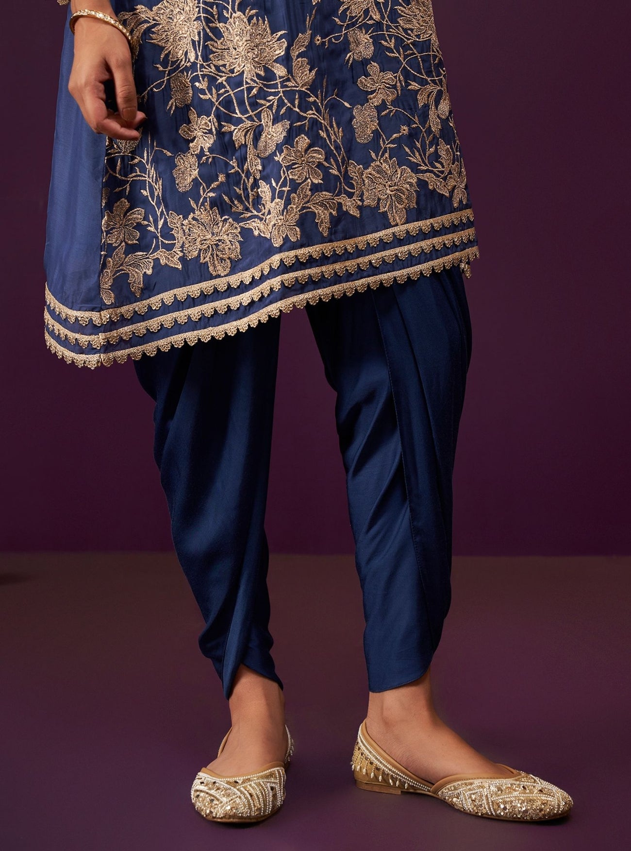 Surma Organza Navy Kurta Set