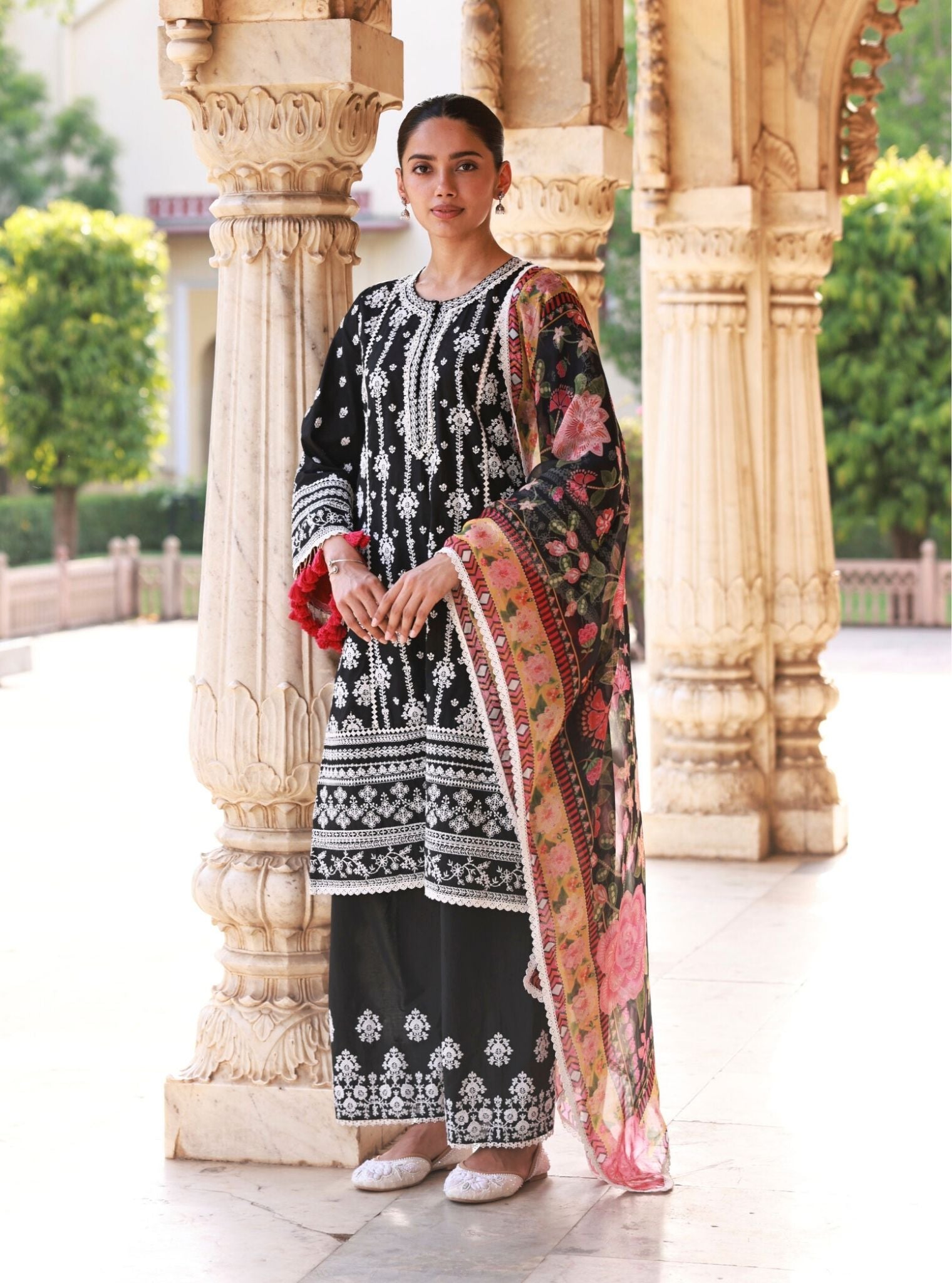 Lomeya Supima Cotton Black Kurta Set