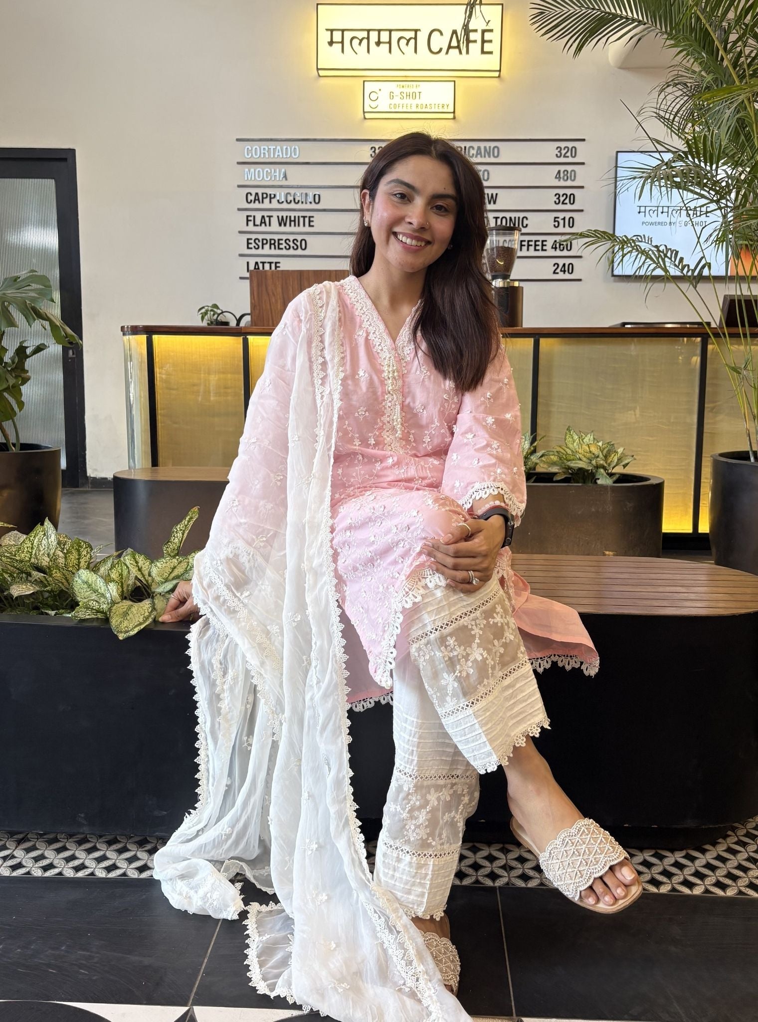 Veliena Supima Cotton Pink Kurta Set