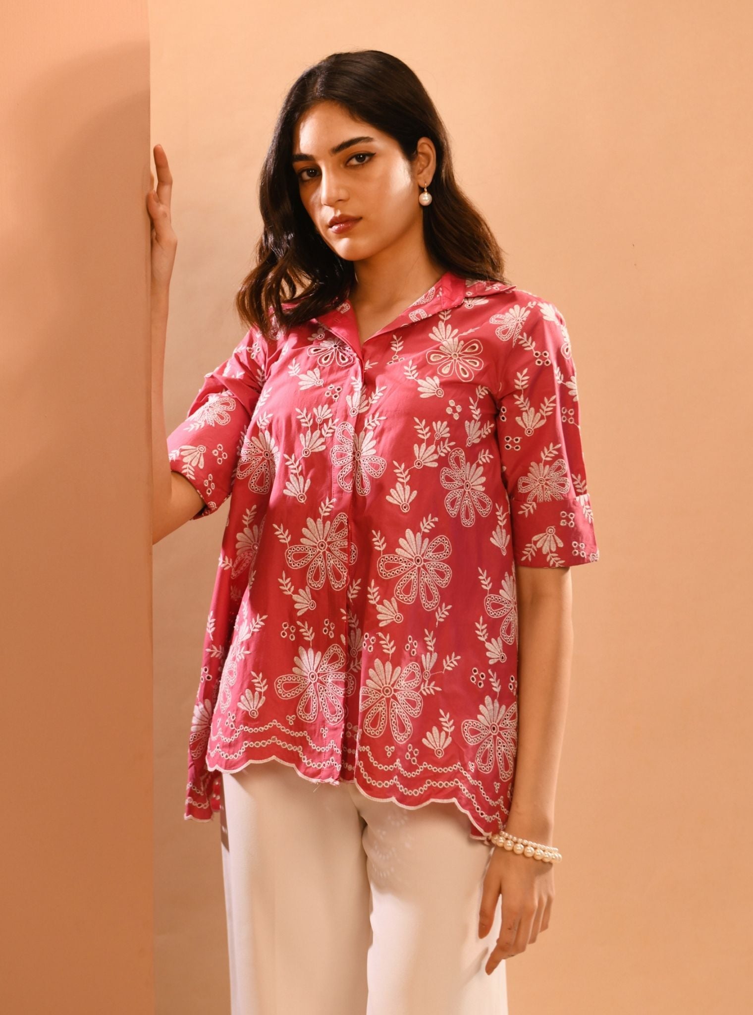 Mulmul Iconic Cotton Chiara Fuchsia Shirt