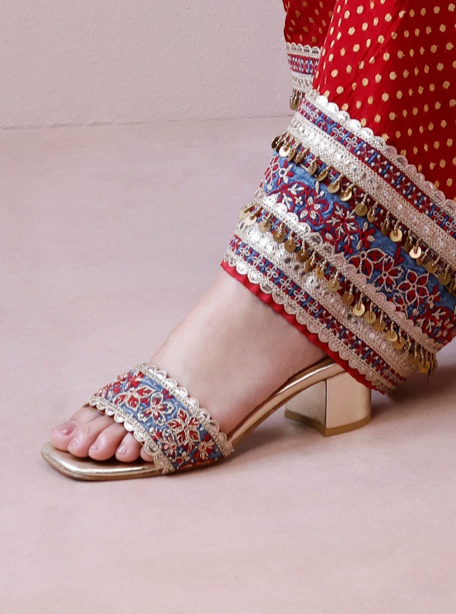 Scarlet Blue Denim Block Heel